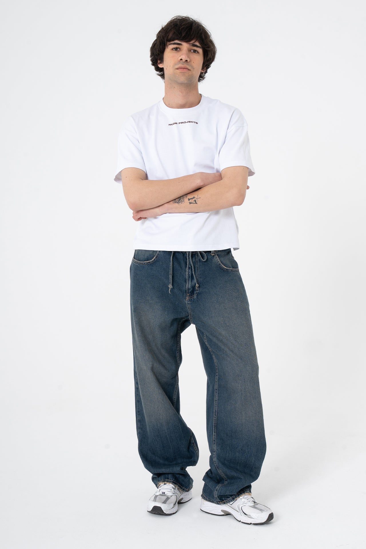 Bağcıklı Yıkama Detay Premium Baggy Kot Pantolon