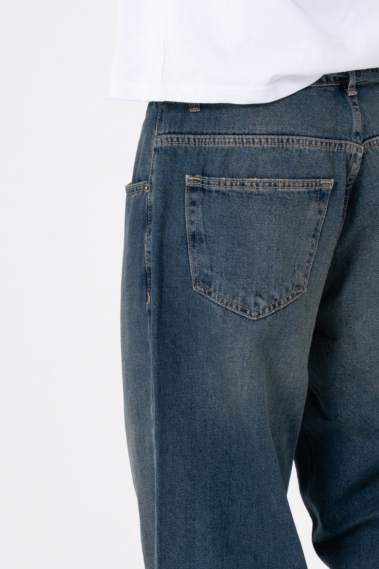 Bağcıklı Yıkama Detay Premium Baggy Kot Pantolon