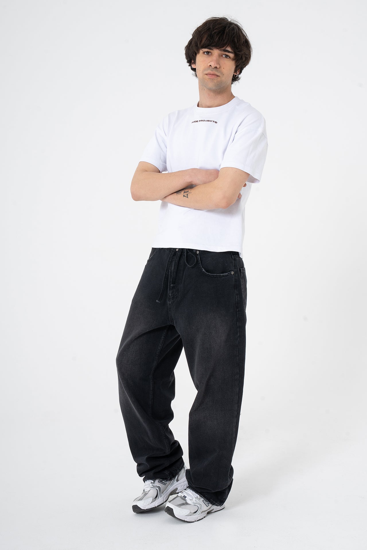 Bağcıklı Yıkama Detay Premium Baggy Kot Pantolon