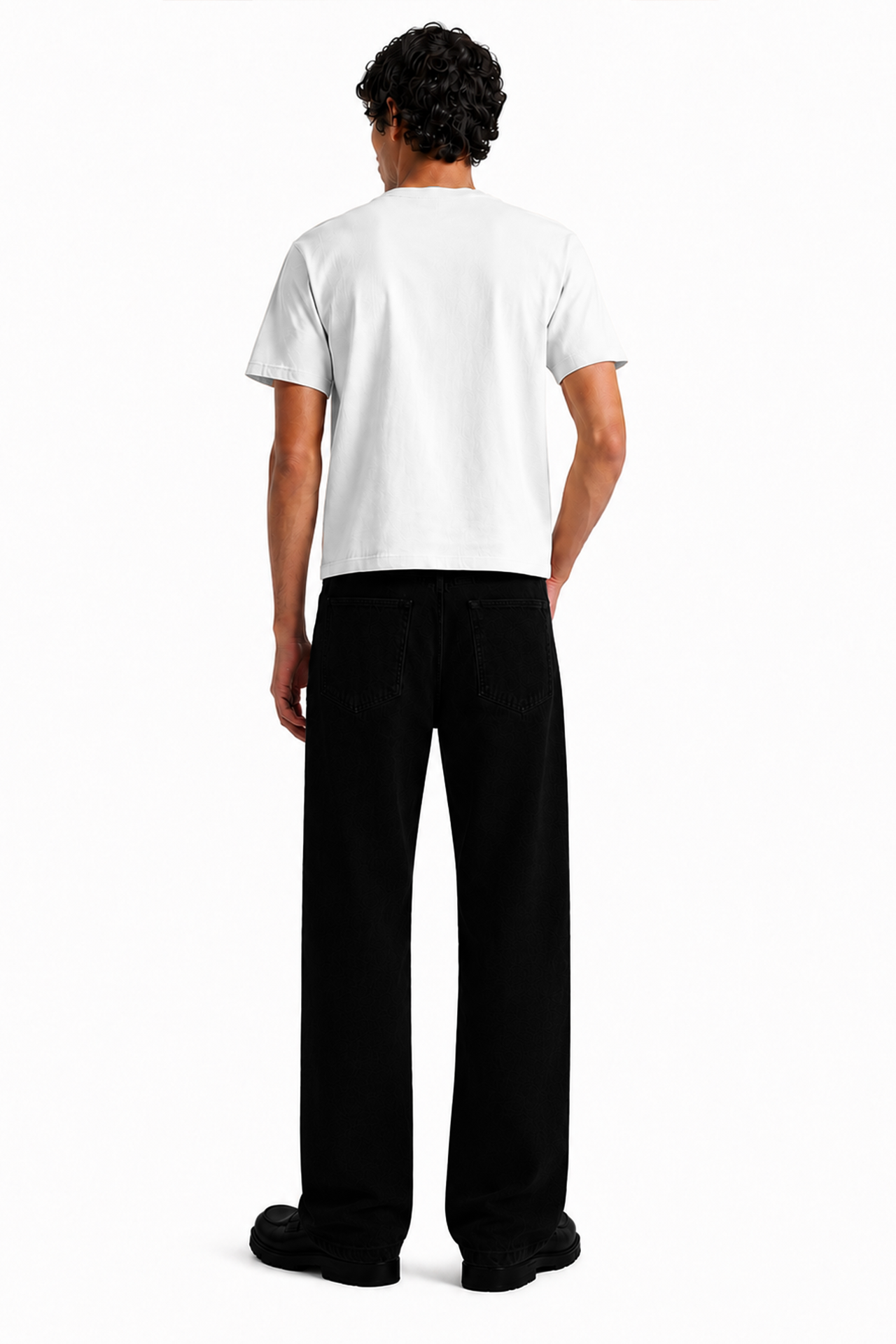 Relaxed Fit Düz Siyah Kot Pantolon