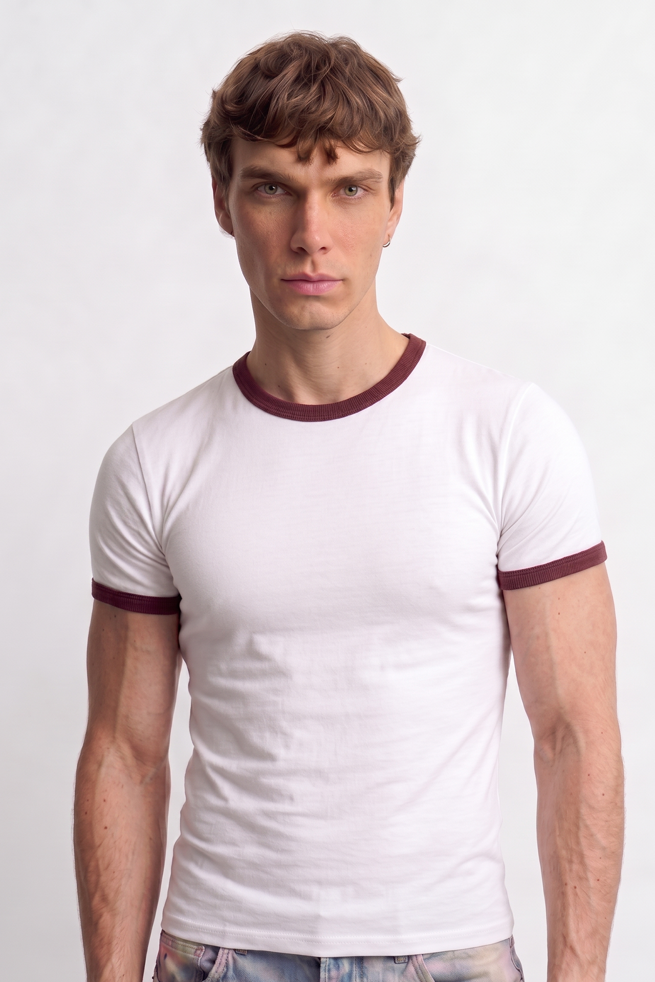 Contrast Rib Muscle Fit Baby Tee