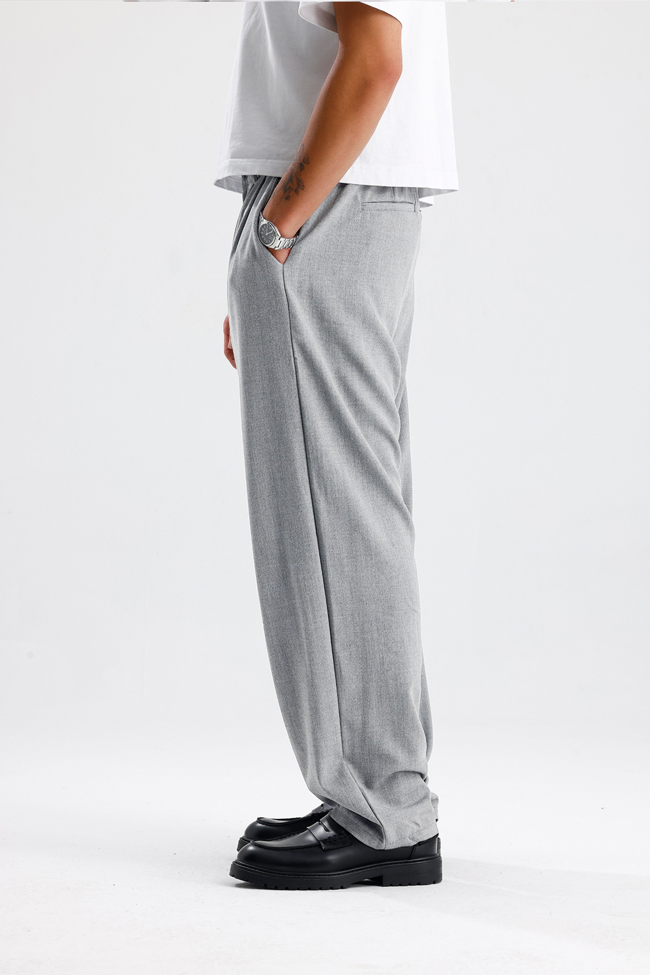 Baggy Fit Pileli Kumaş Pantolon