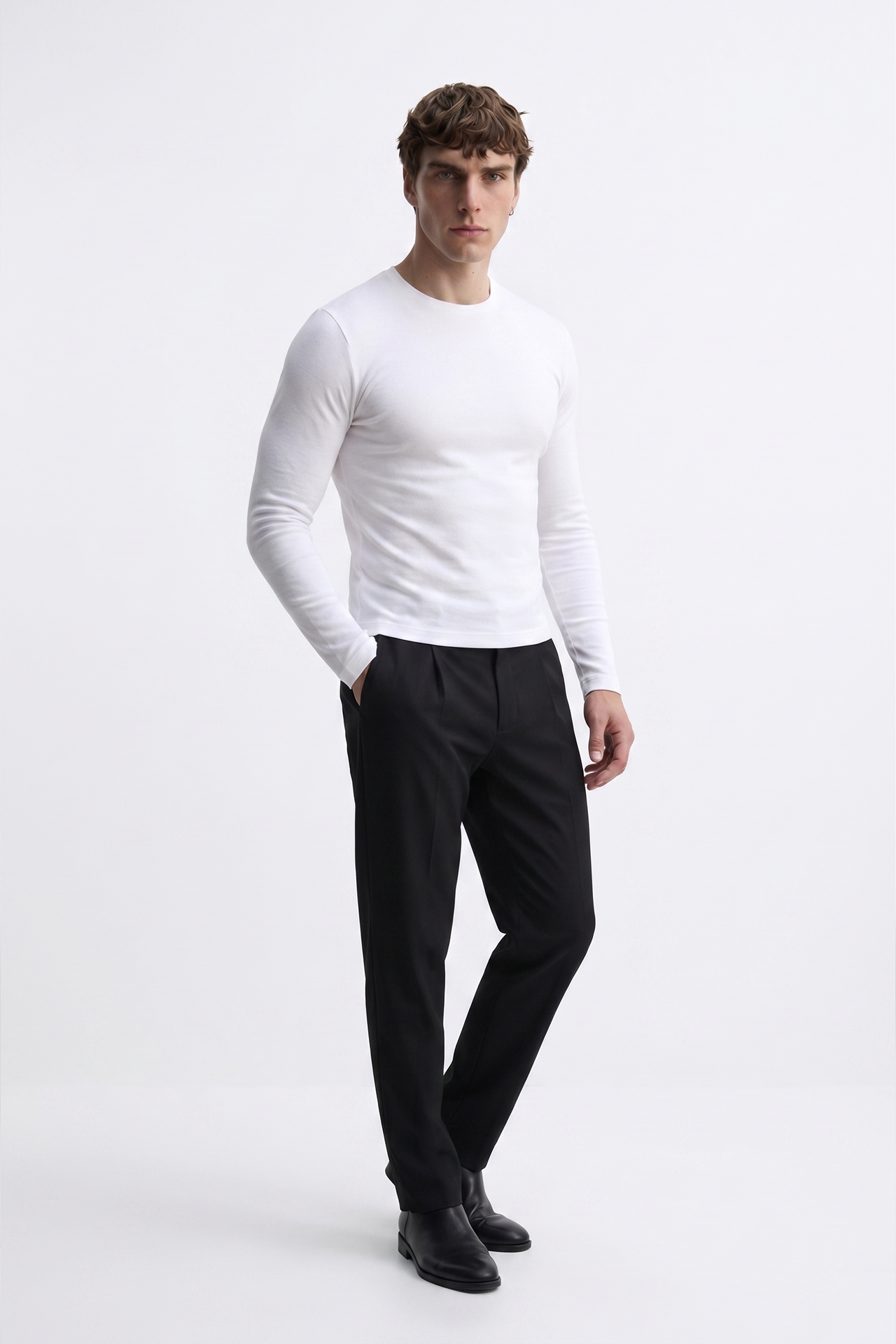 Yazlık Dar Kesim Uzun Kol Baby Tee