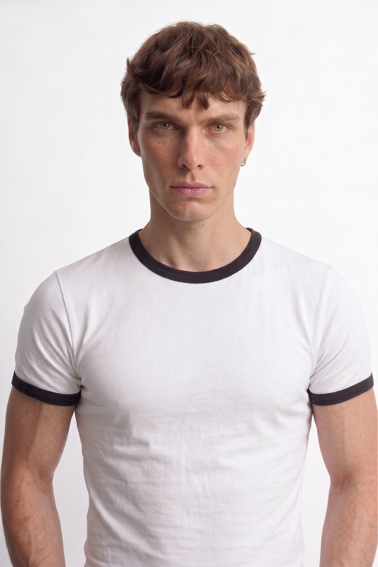 Contrast Rib Muscle Fit Baby Tee