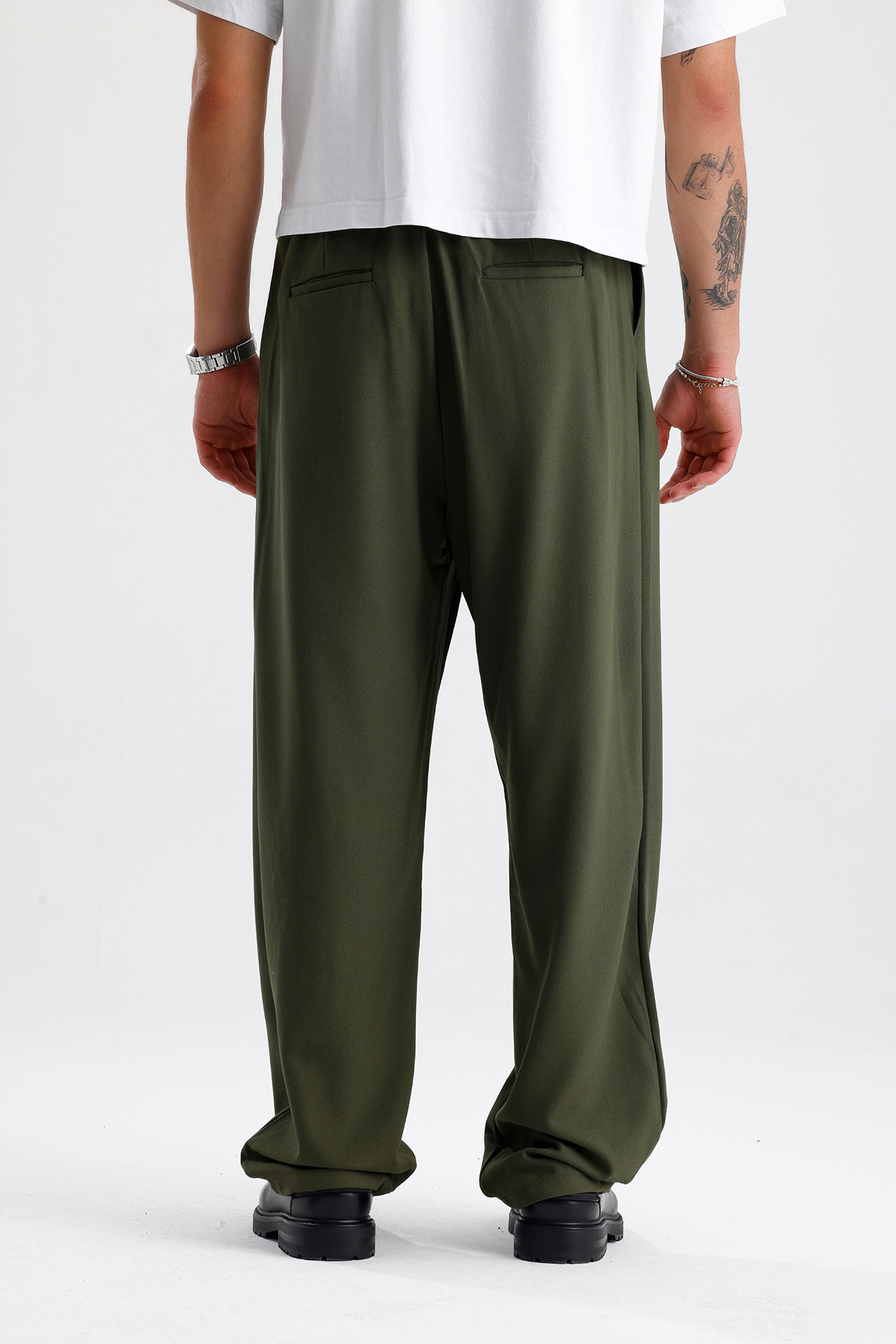 Baggy Fit Pileli Kumaş Pantolon