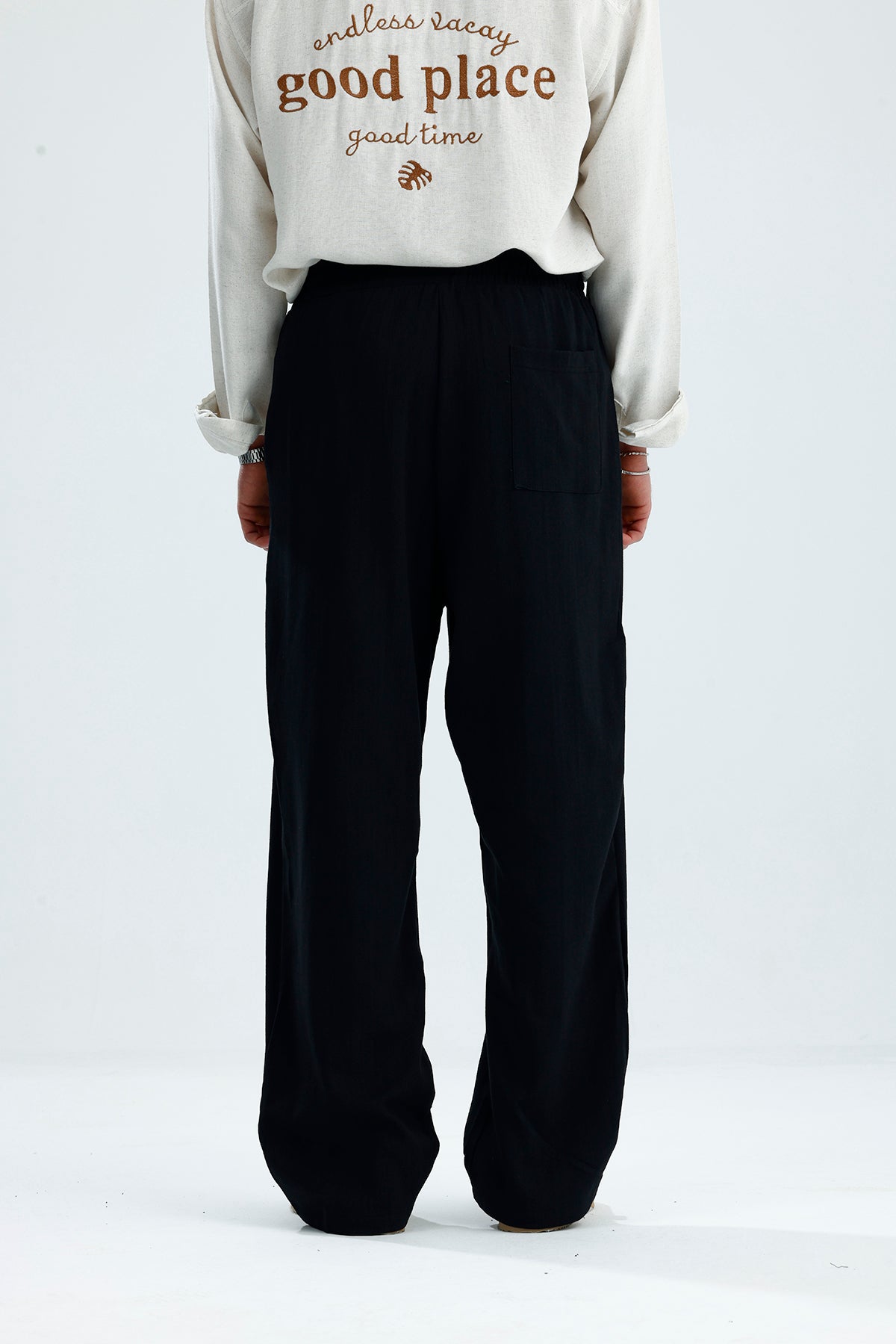 Pamuklu Keten Relaxed Fit Pantolon