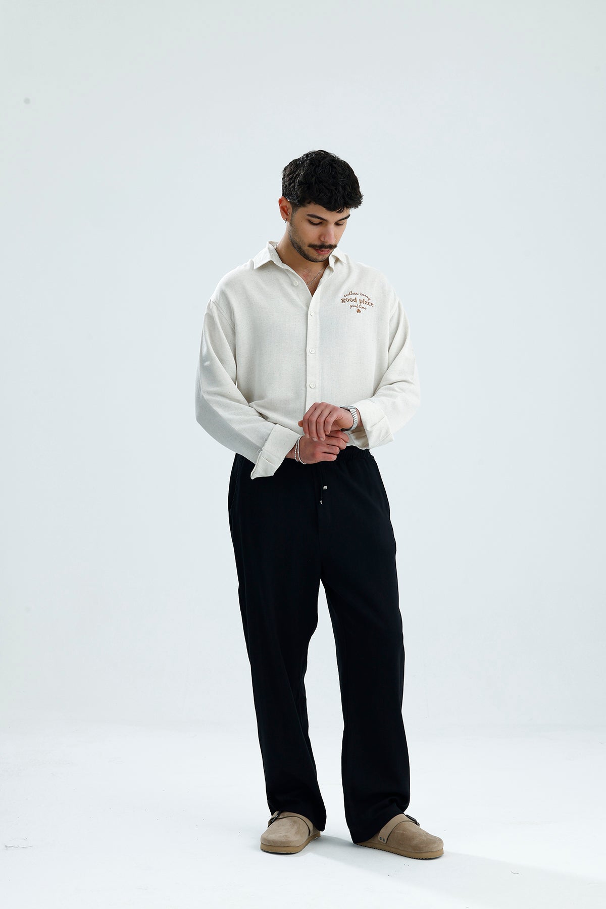 Pamuklu Keten Relaxed Fit Pantolon