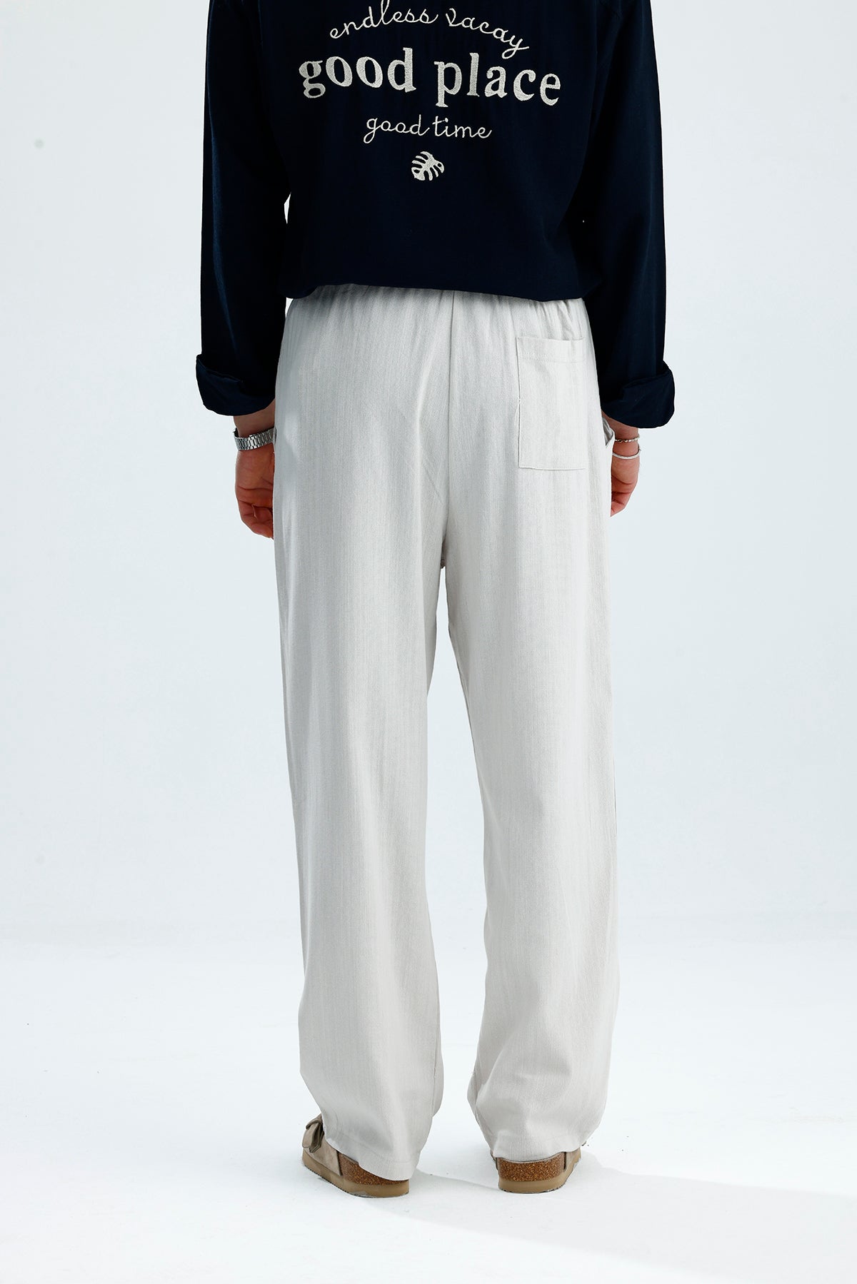 Pamuklu Keten Relaxed Fit Pantolon