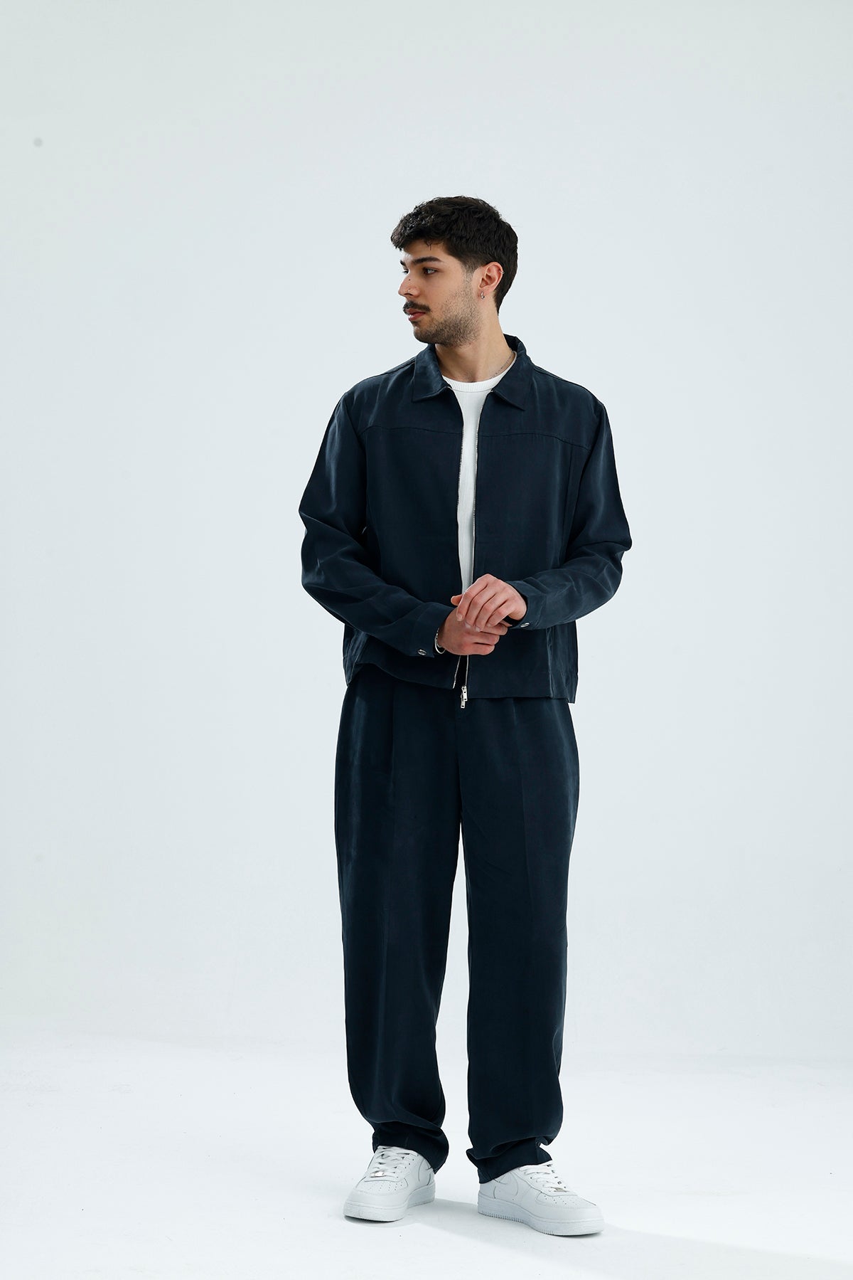 Mevsimlik Çift Fermuarlı Premium Modal Kumaş Ceket