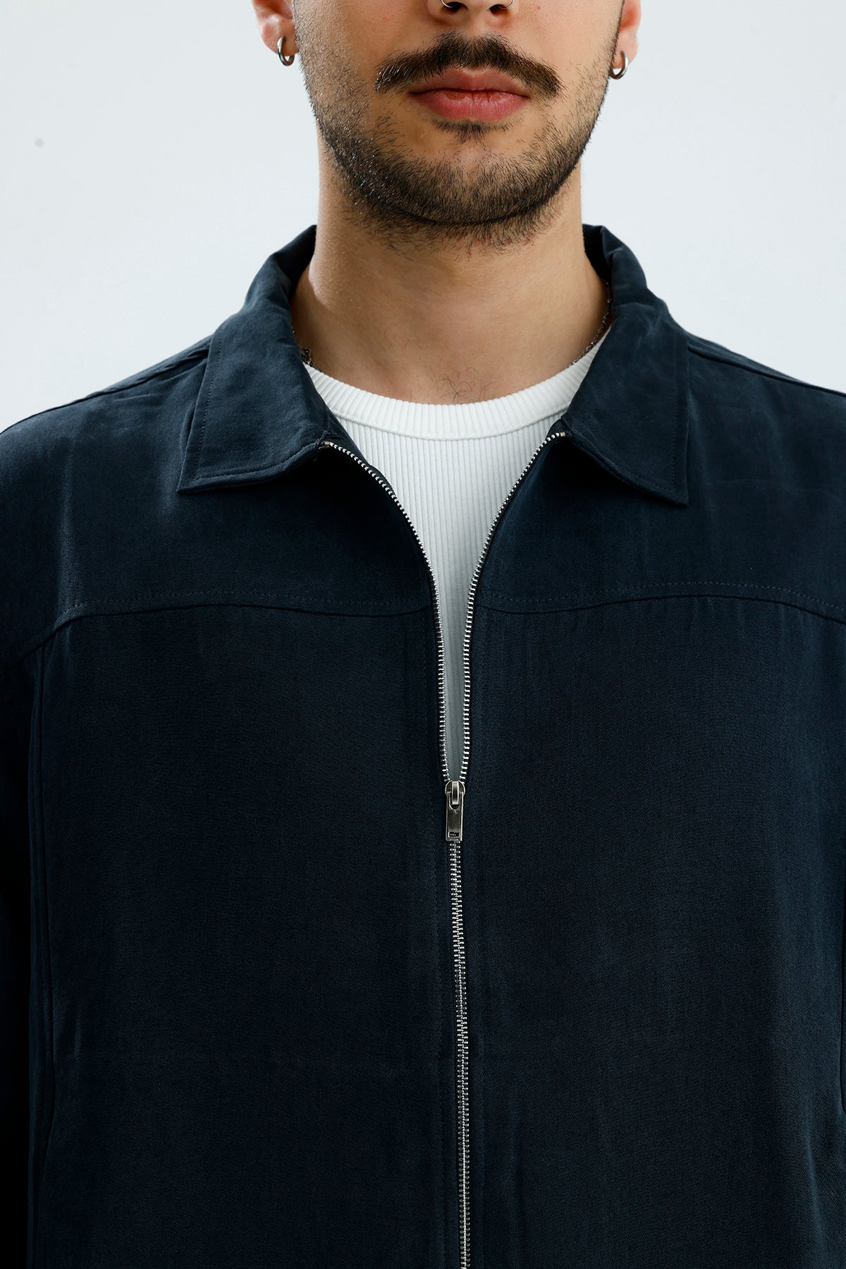 Mevsimlik Çift Fermuarlı Premium Modal Kumaş Ceket