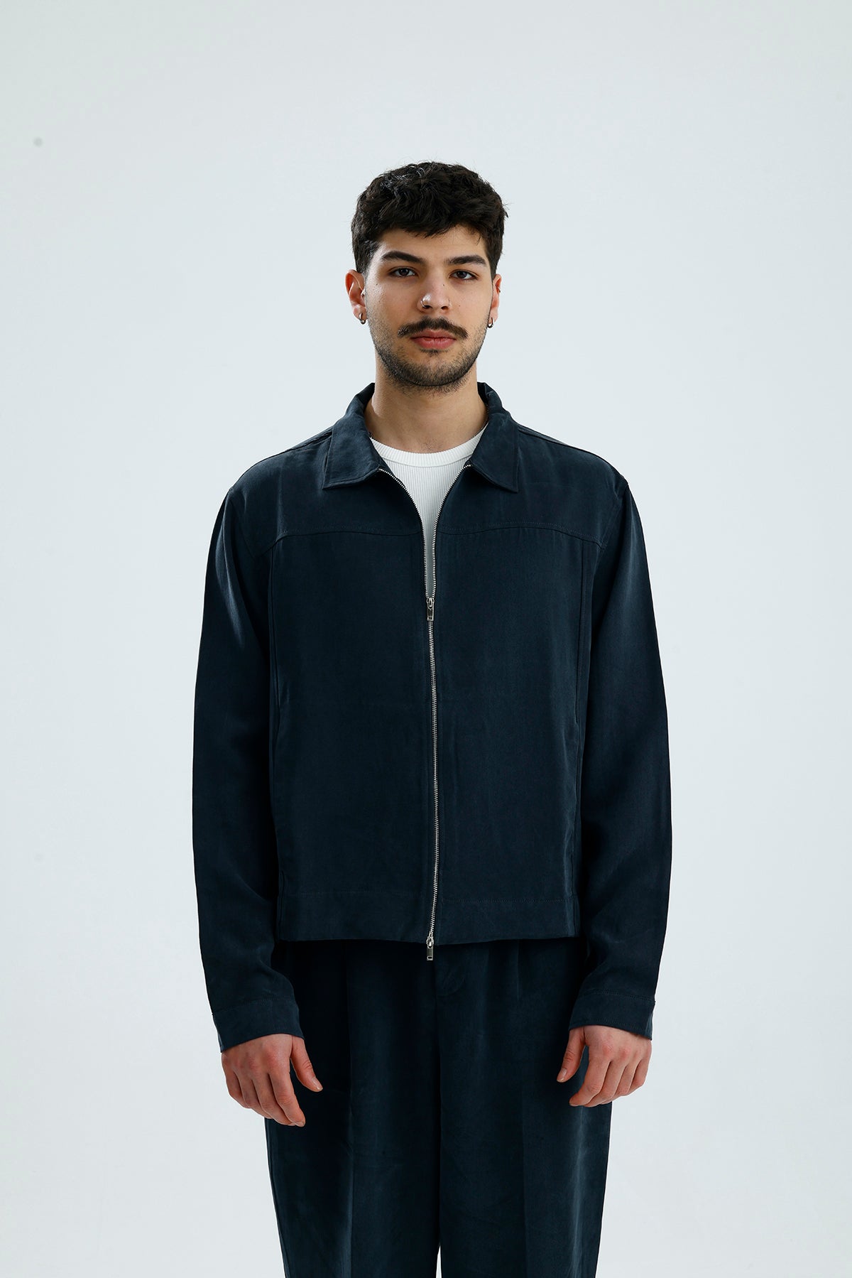 Mevsimlik Çift Fermuarlı Premium Modal Kumaş Ceket