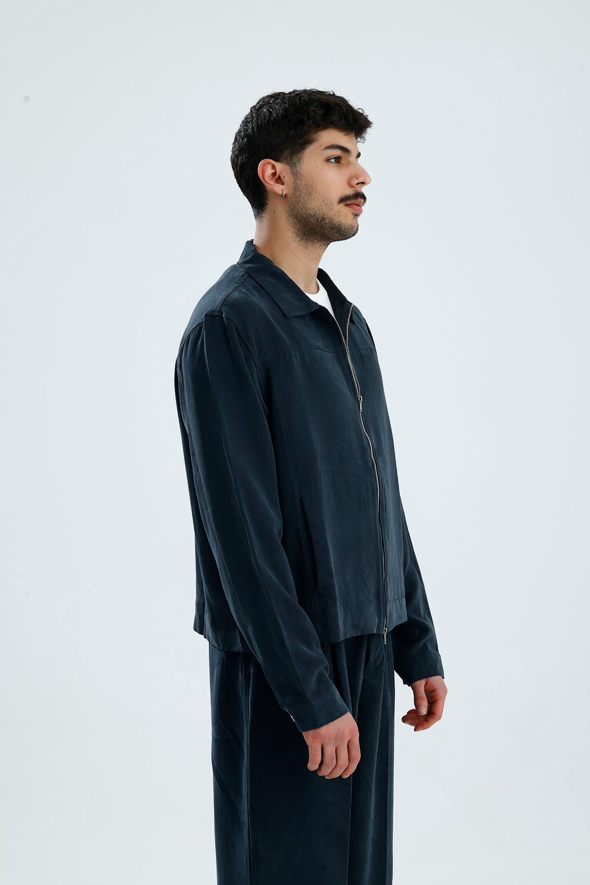 Mevsimlik Çift Fermuarlı Premium Modal Kumaş Ceket