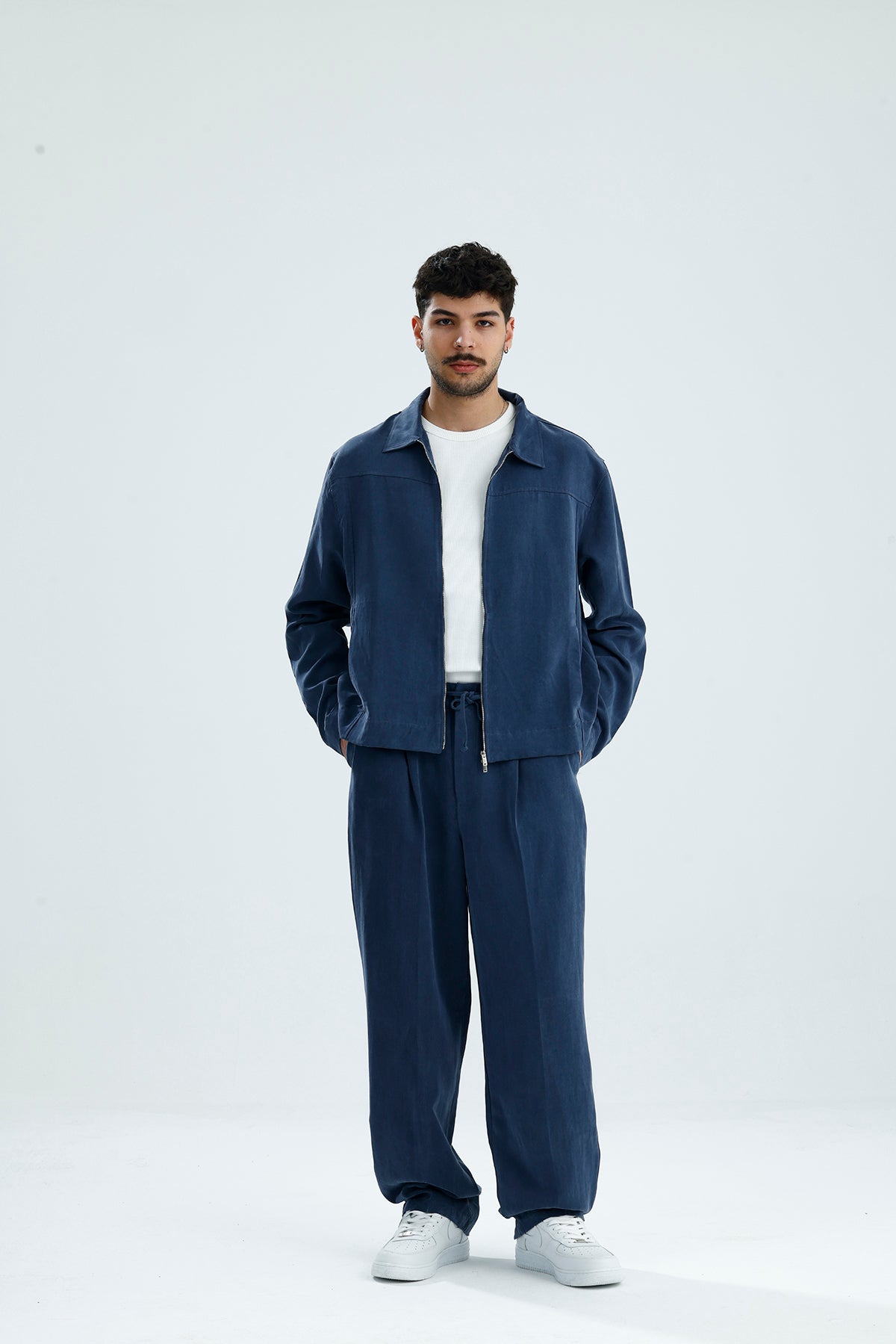 Mevsimlik Çift Fermuarlı Premium Modal Kumaş Ceket