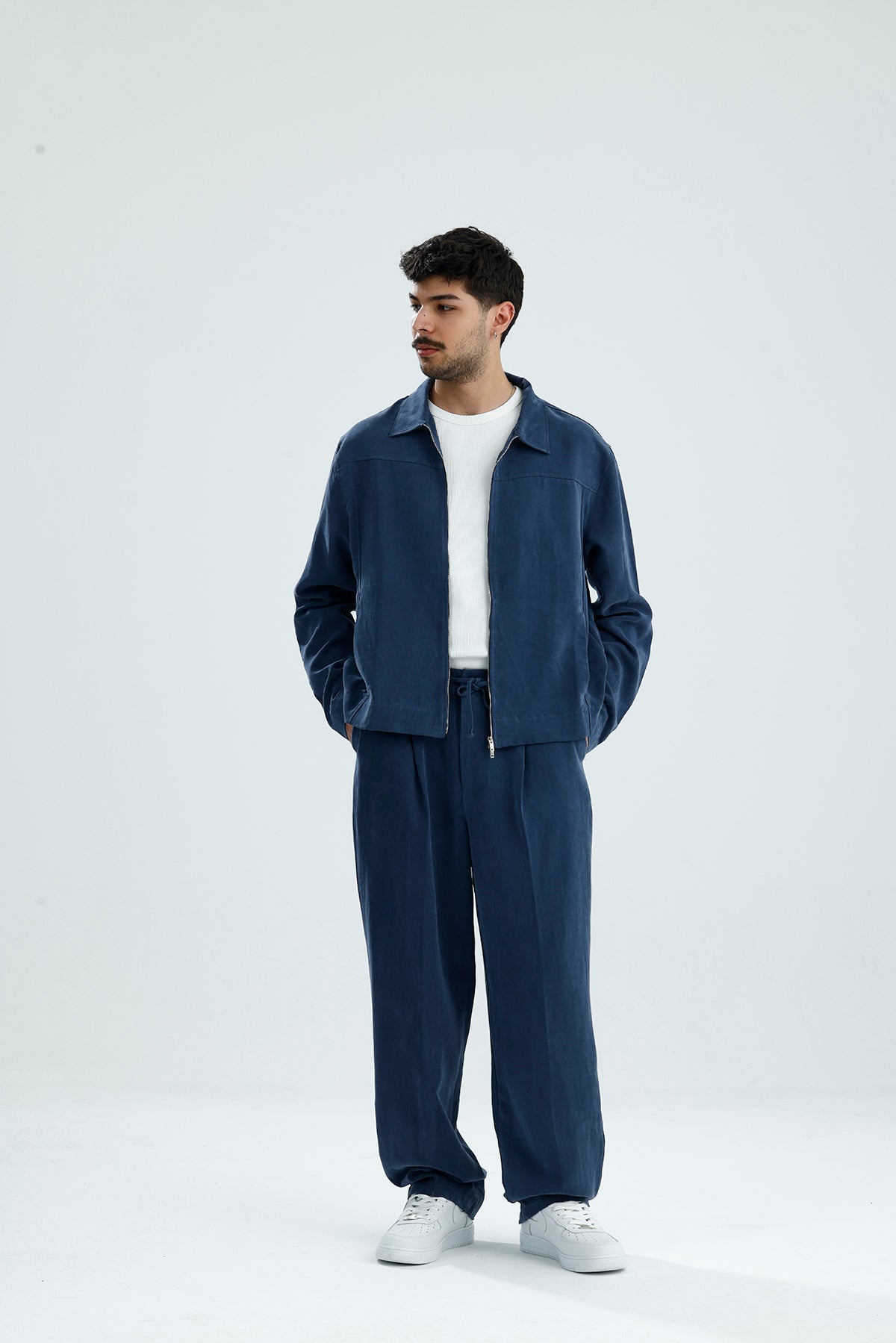 Mevsimlik Çift Fermuarlı Premium Modal Kumaş Ceket