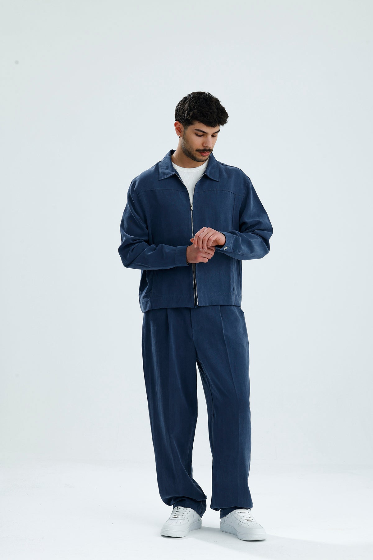 Mevsimlik Çift Fermuarlı Premium Modal Kumaş Ceket