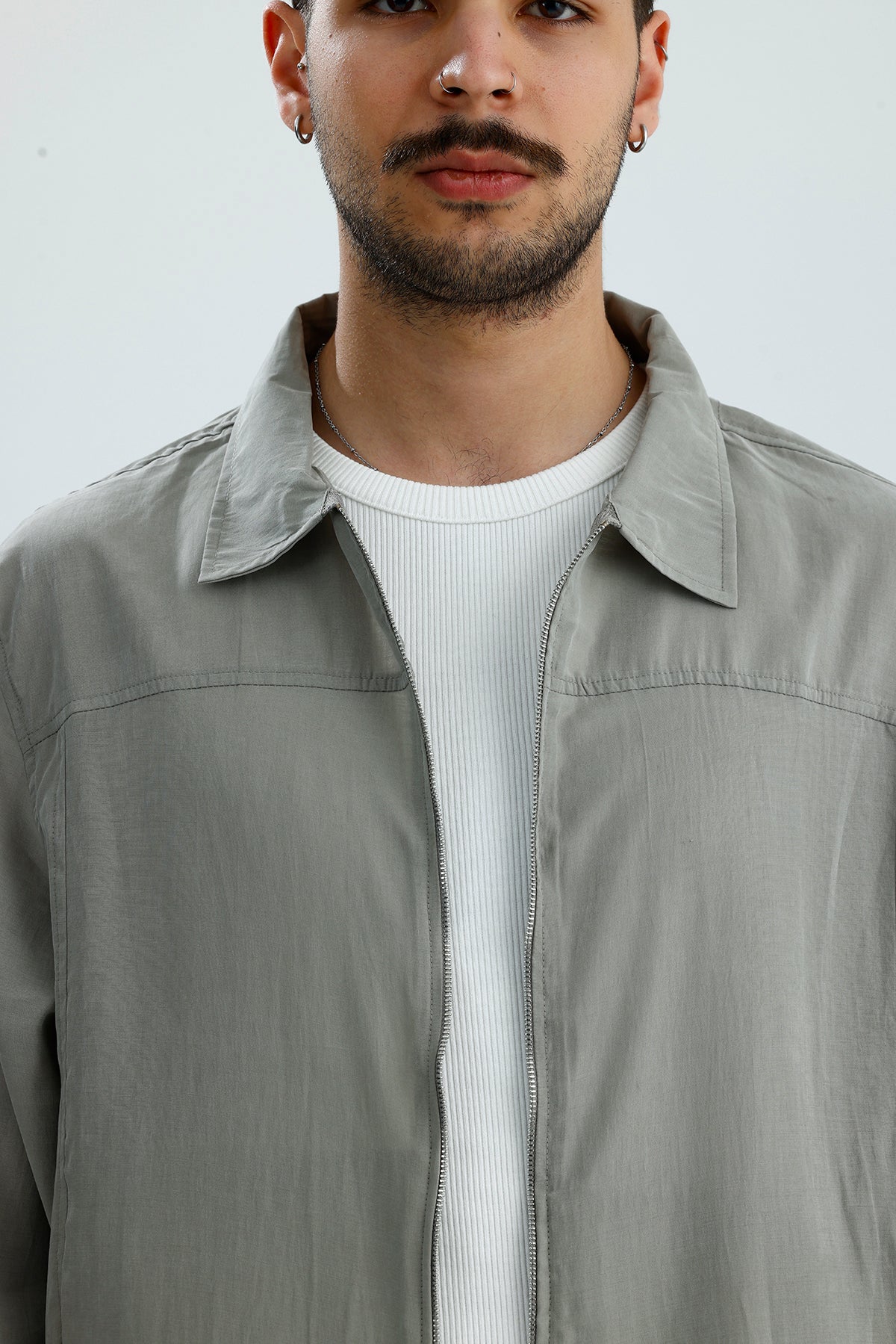 Mevsimlik Çift Fermuarlı Premium Modal Kumaş Ceket