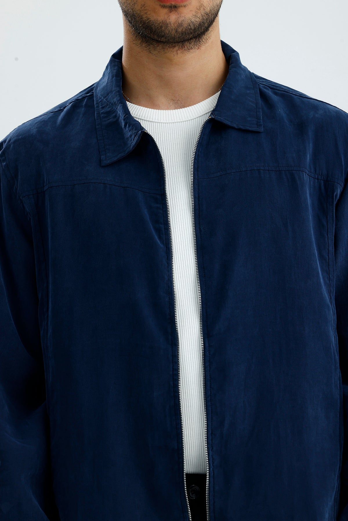 Mevsimlik Çift Fermuarlı Premium Modal Kumaş Ceket