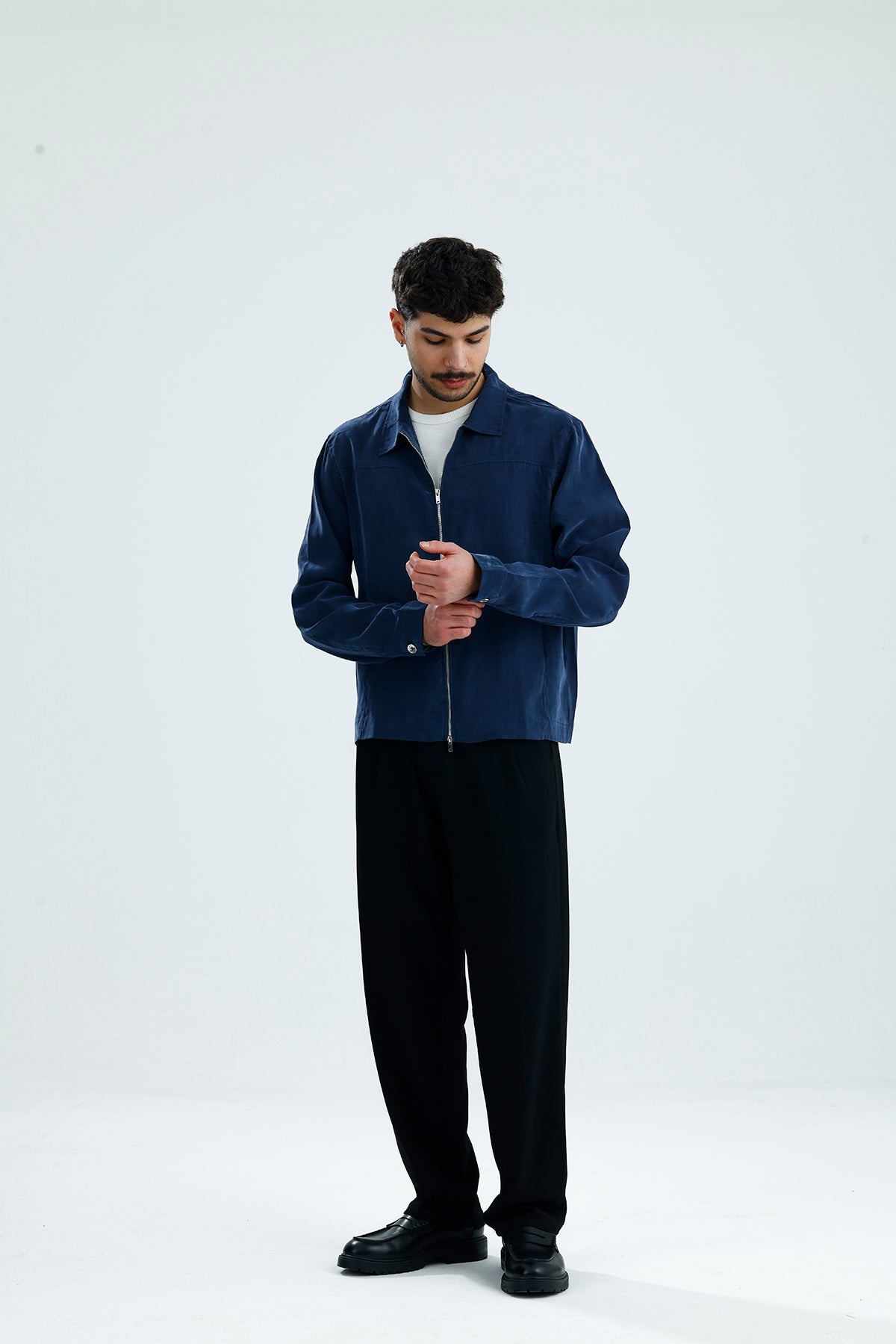 Mevsimlik Çift Fermuarlı Premium Modal Kumaş Ceket