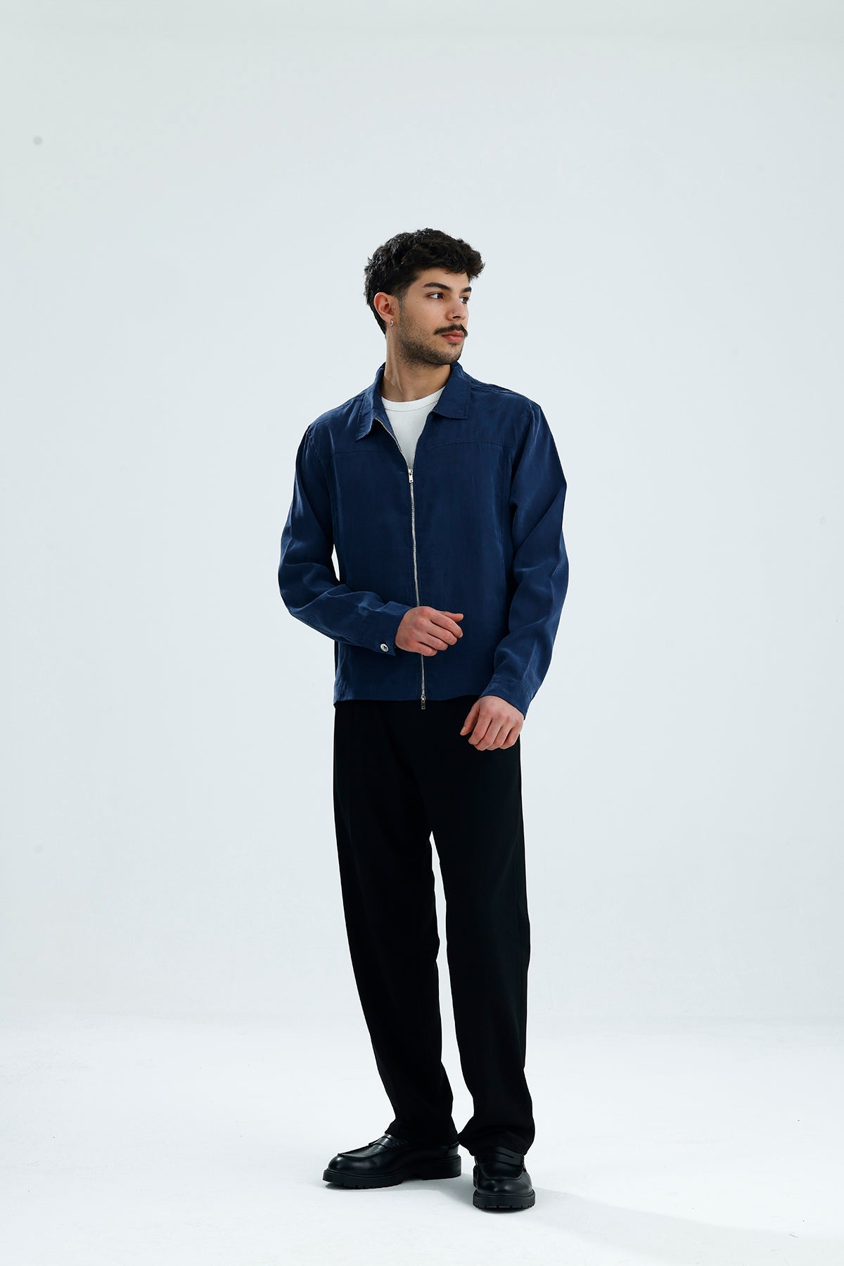 Mevsimlik Çift Fermuarlı Premium Modal Kumaş Ceket