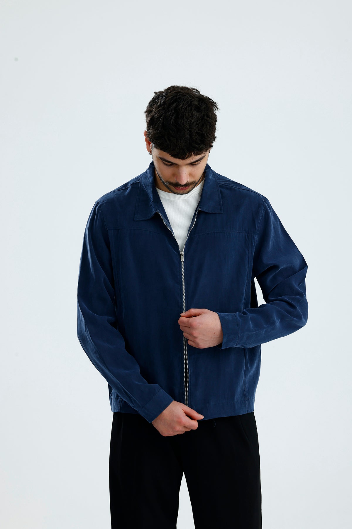 Mevsimlik Çift Fermuarlı Premium Modal Kumaş Ceket