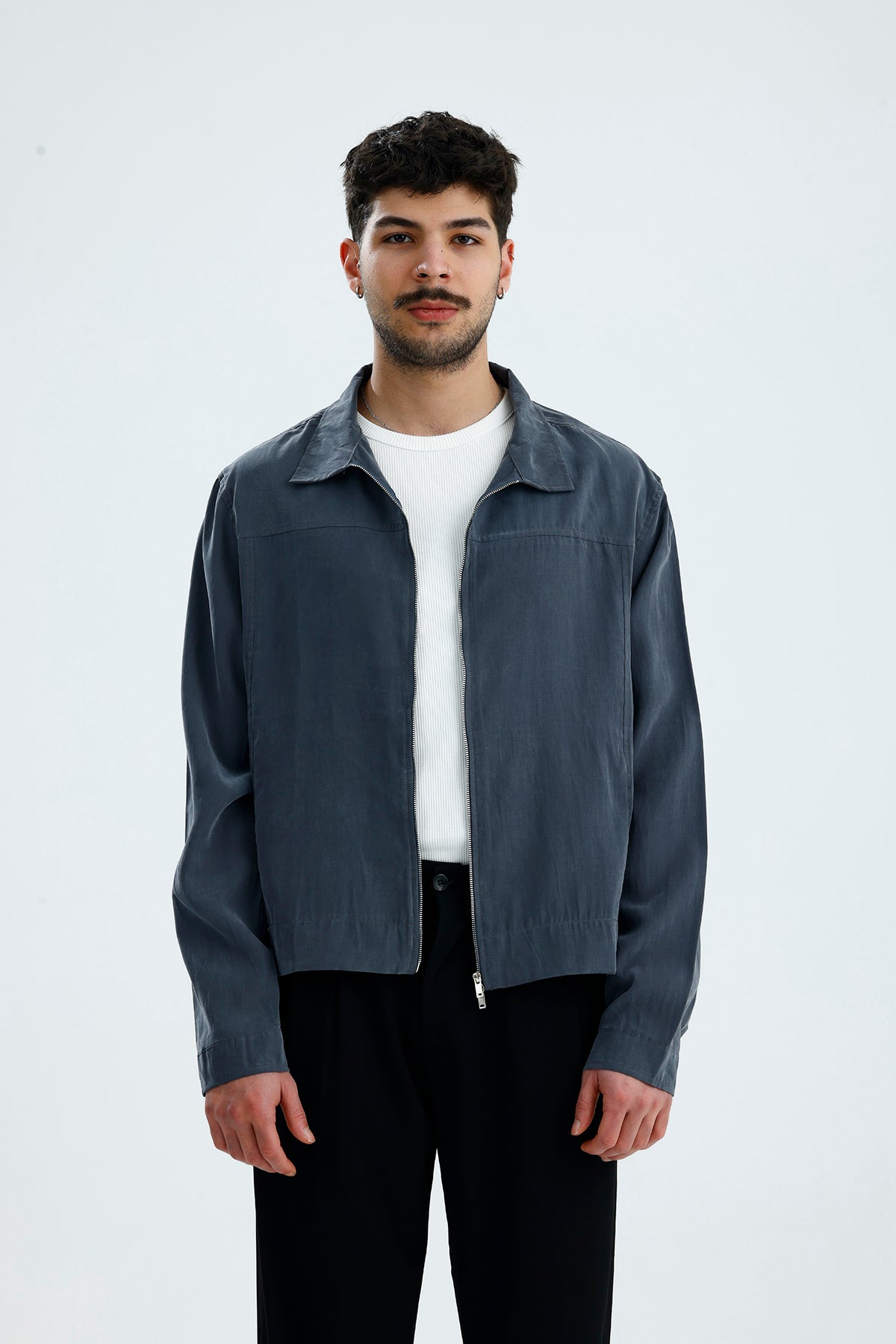 Mevsimlik Çift Fermuarlı Premium Modal Kumaş Ceket