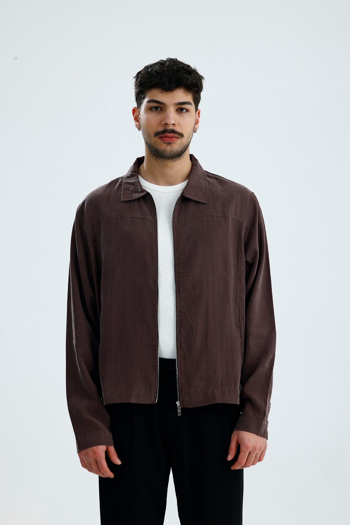 Mevsimlik Çift Fermuarlı Premium Modal Kumaş Ceket