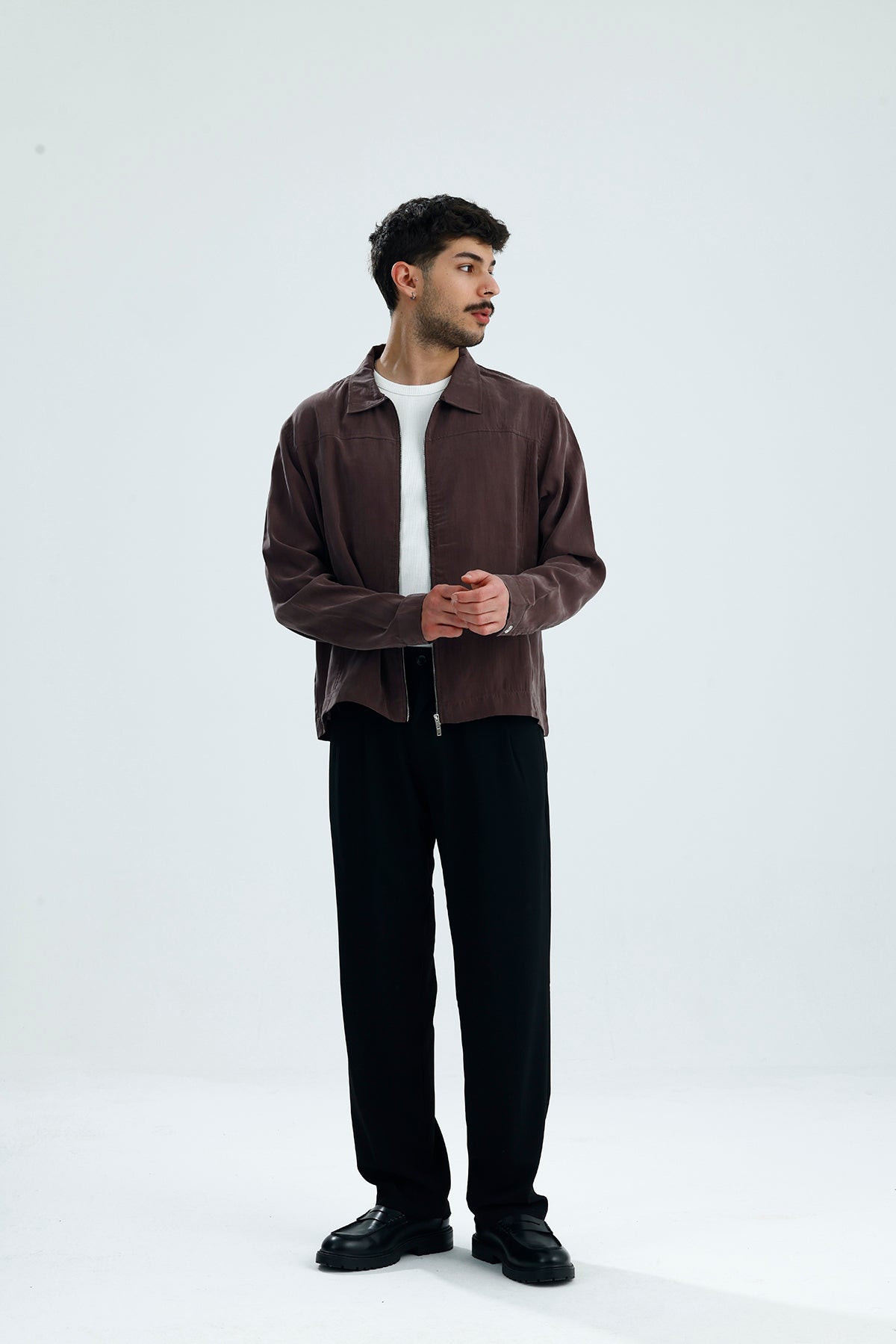 Mevsimlik Çift Fermuarlı Premium Modal Kumaş Ceket