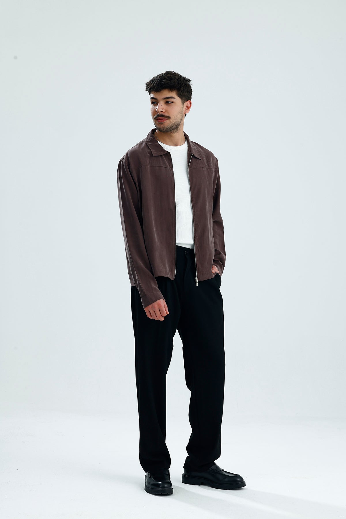 Mevsimlik Çift Fermuarlı Premium Modal Kumaş Ceket