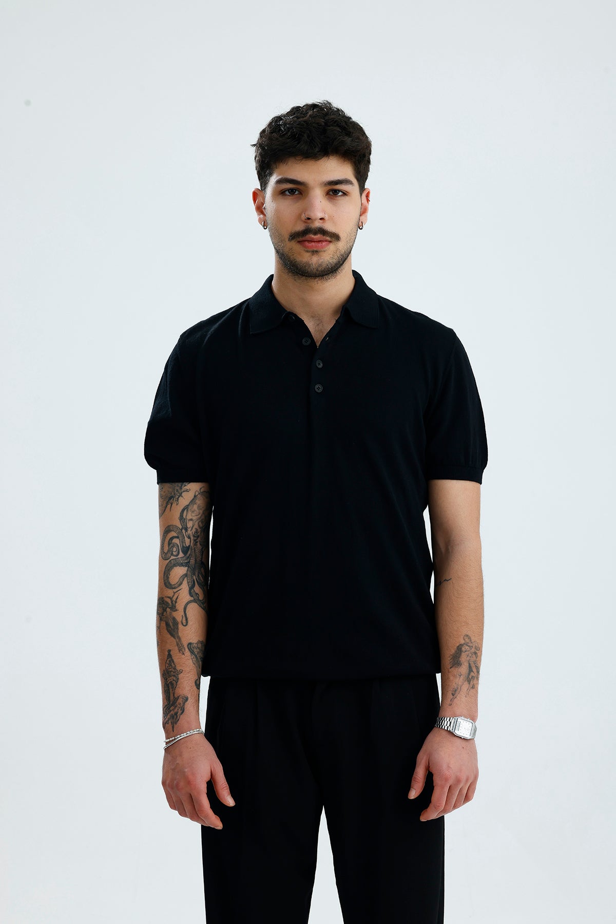 Relaxed Muscle Fit Polo Yaka Kısa Kollu Triko