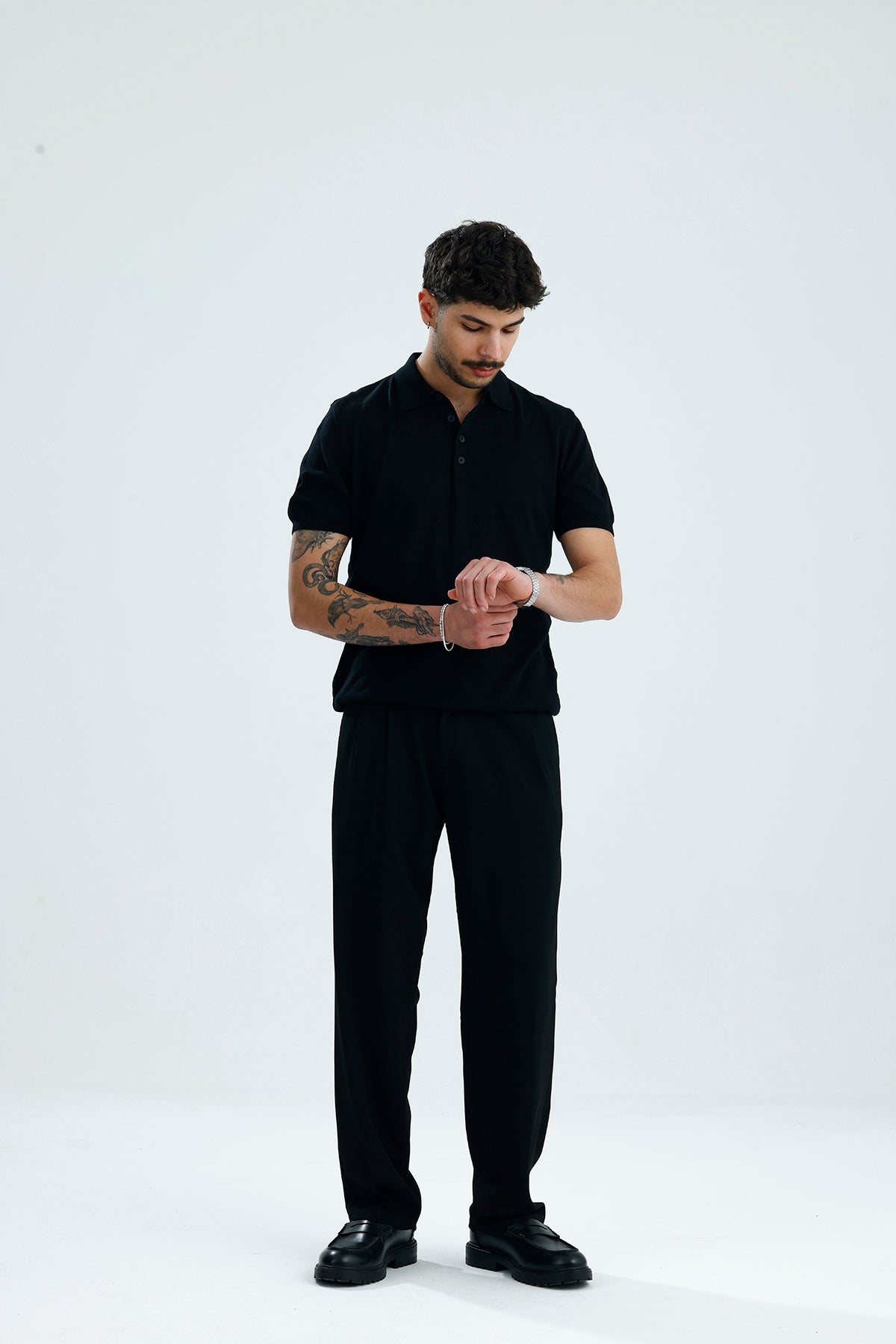 Relaxed Muscle Fit Polo Yaka Kısa Kollu Triko