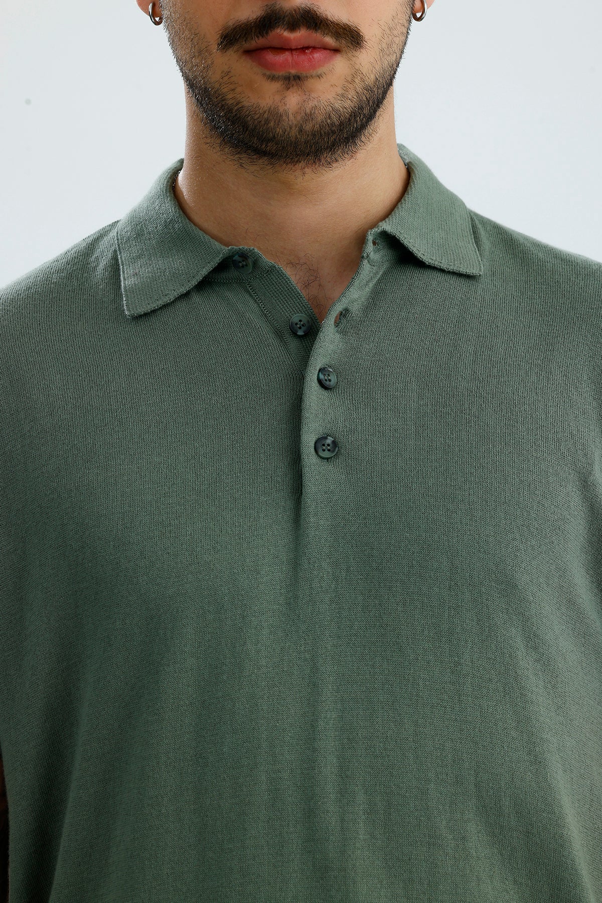 Relaxed Muscle Fit Polo Yaka Kısa Kollu Triko