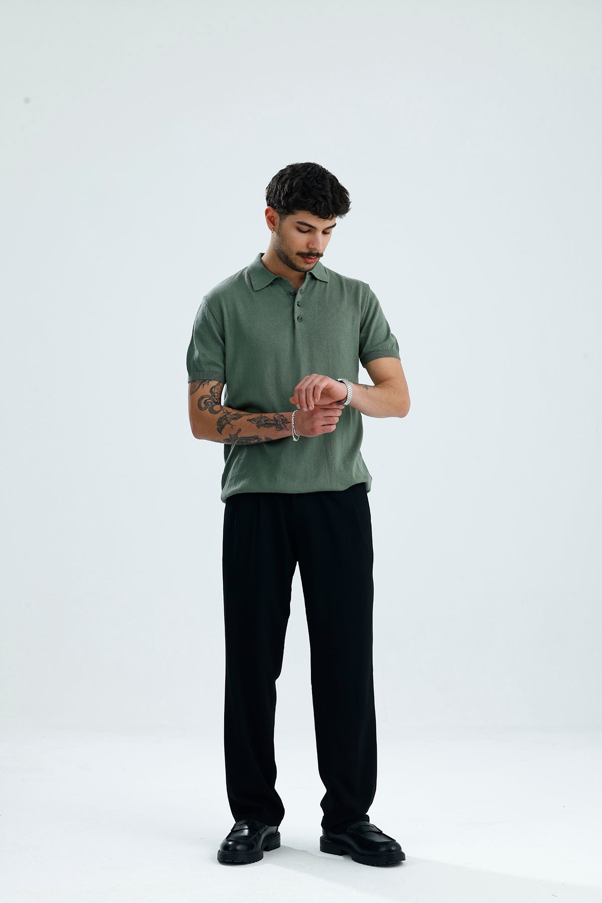 Relaxed Muscle Fit Polo Yaka Kısa Kollu Triko