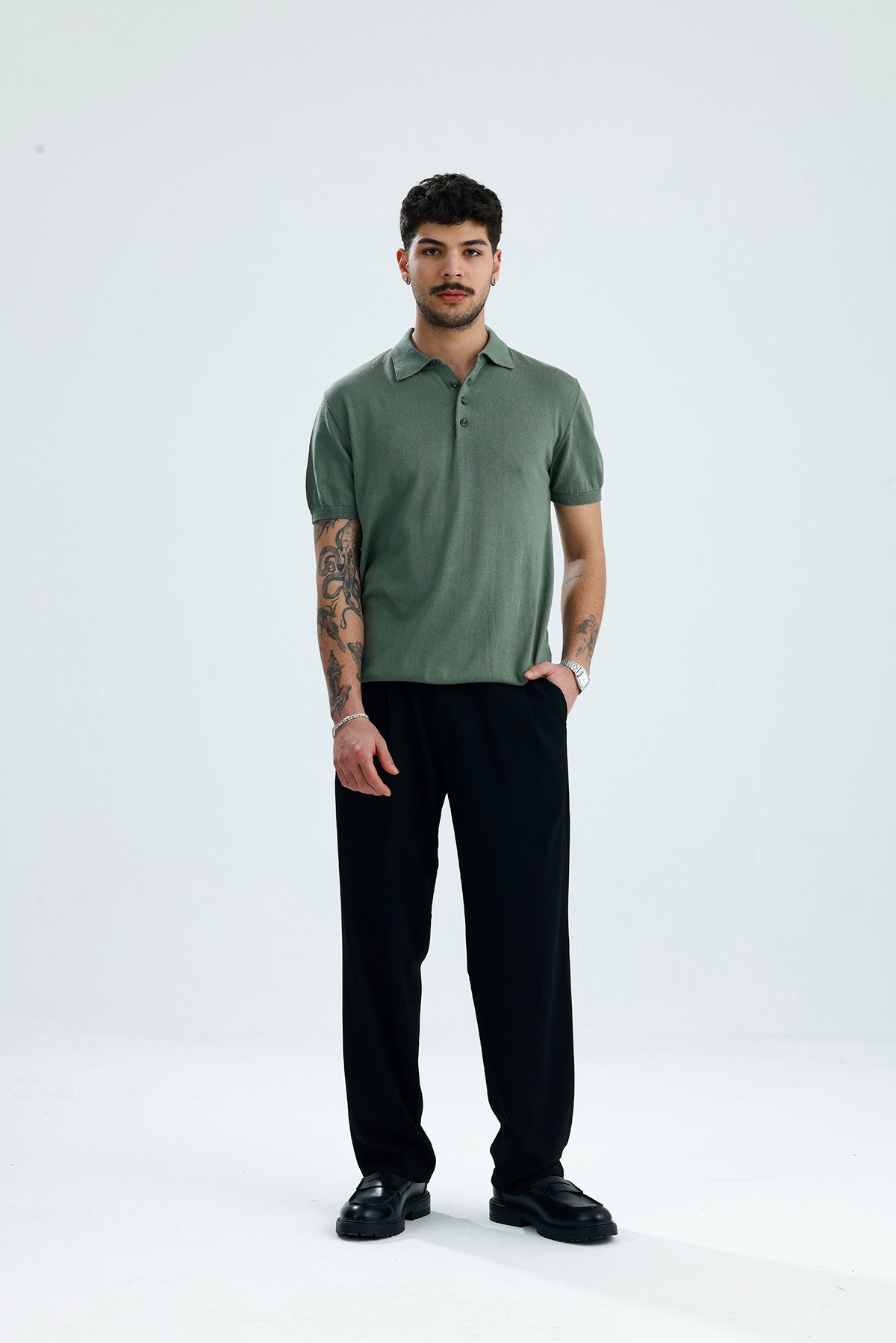 Relaxed Muscle Fit Polo Yaka Kısa Kollu Triko
