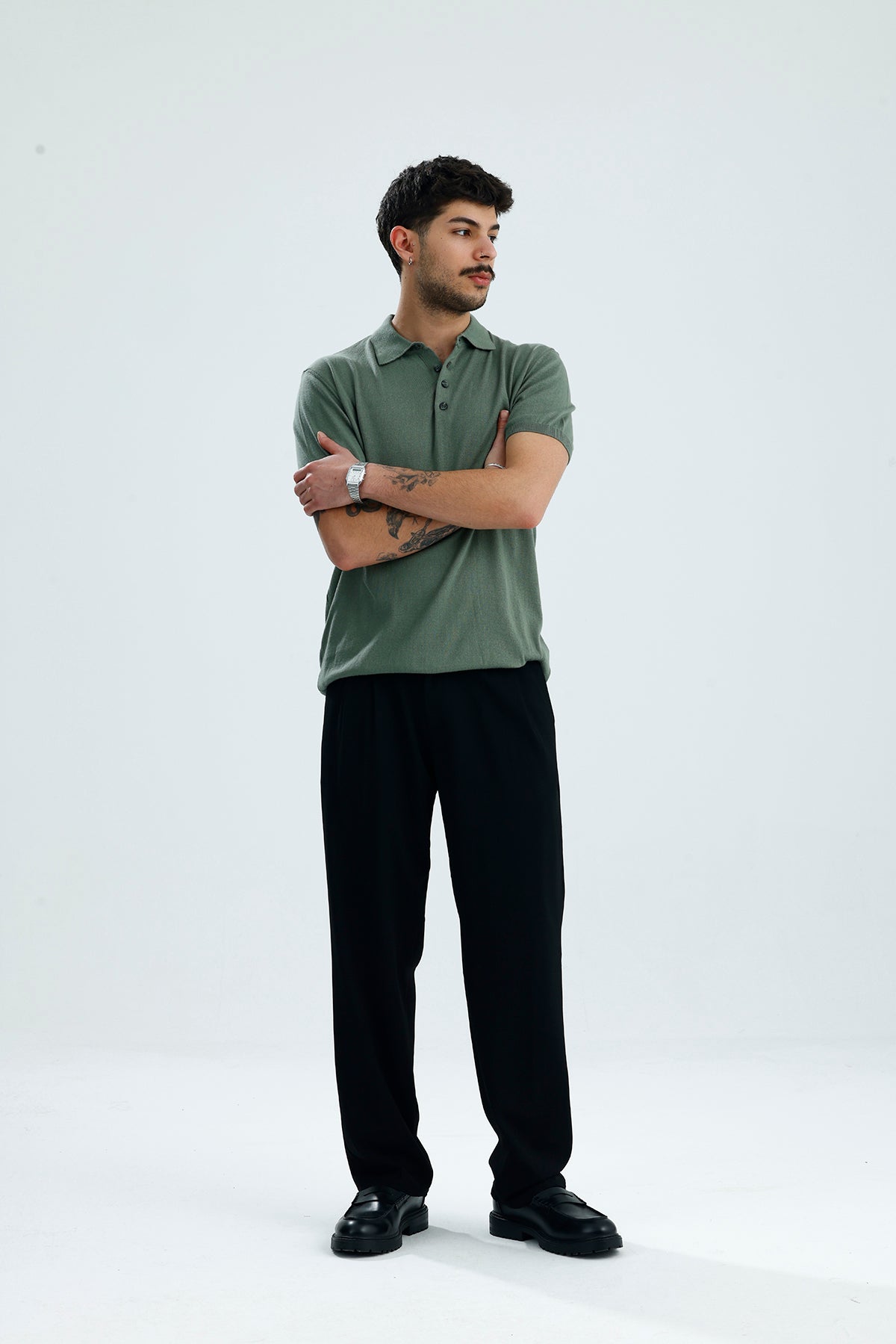Relaxed Muscle Fit Polo Yaka Kısa Kollu Triko