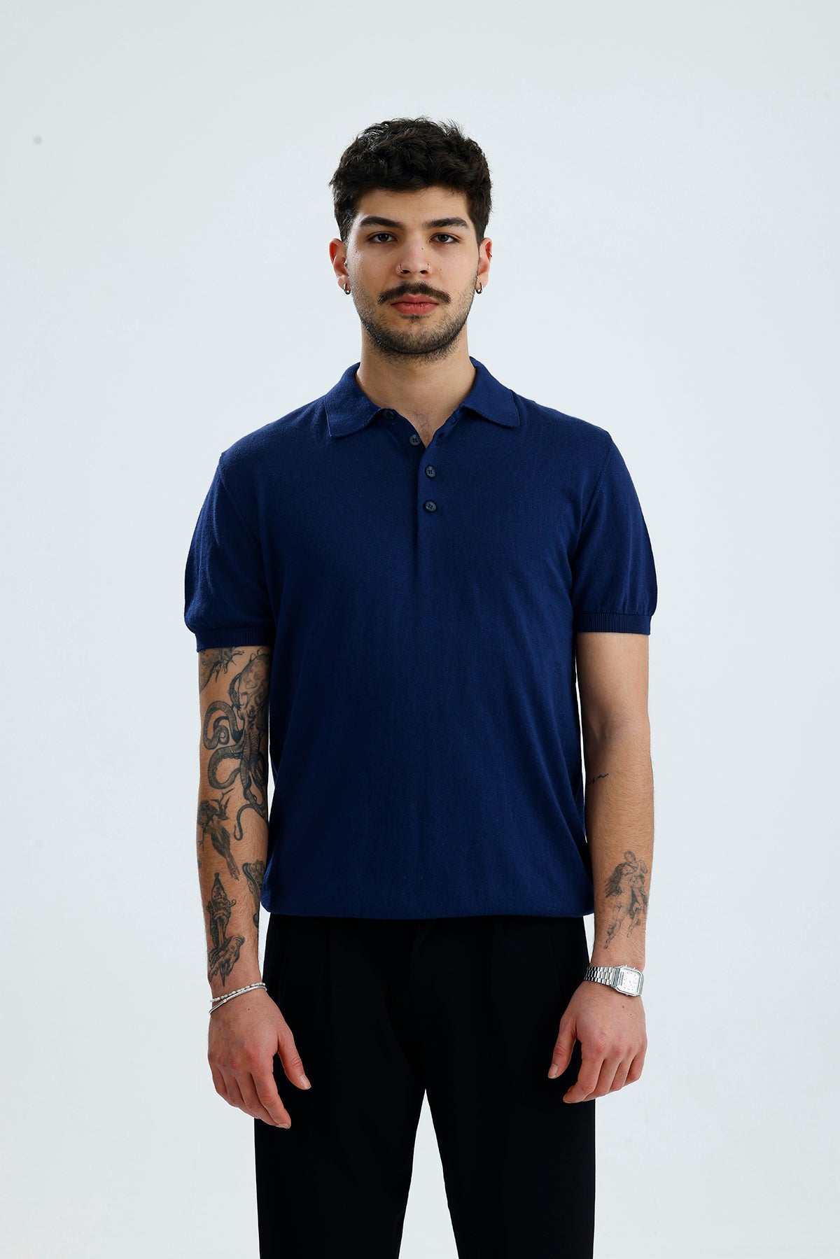 Relaxed Muscle Fit Polo Yaka Kısa Kollu Triko