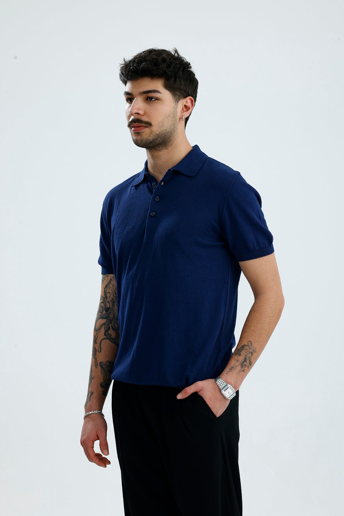 Relaxed Muscle Fit Polo Yaka Kısa Kollu Triko