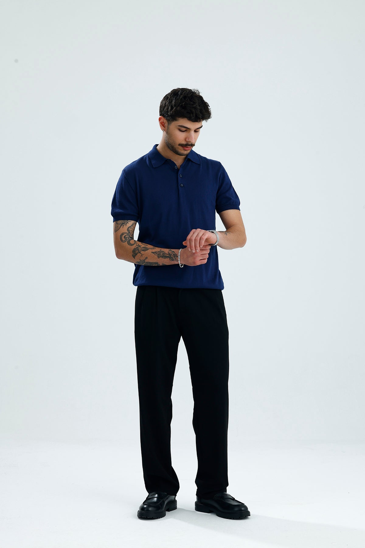Relaxed Muscle Fit Polo Yaka Kısa Kollu Triko