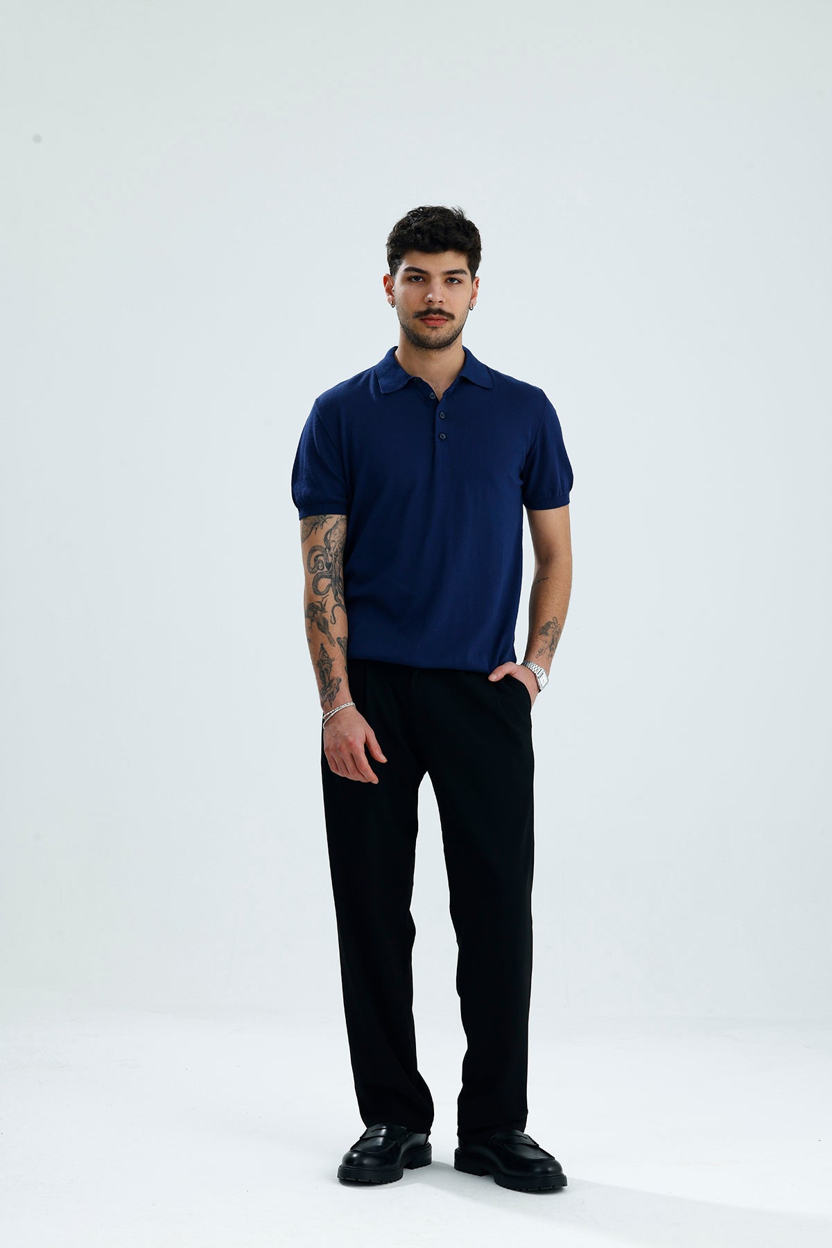 Relaxed Muscle Fit Polo Yaka Kısa Kollu Triko