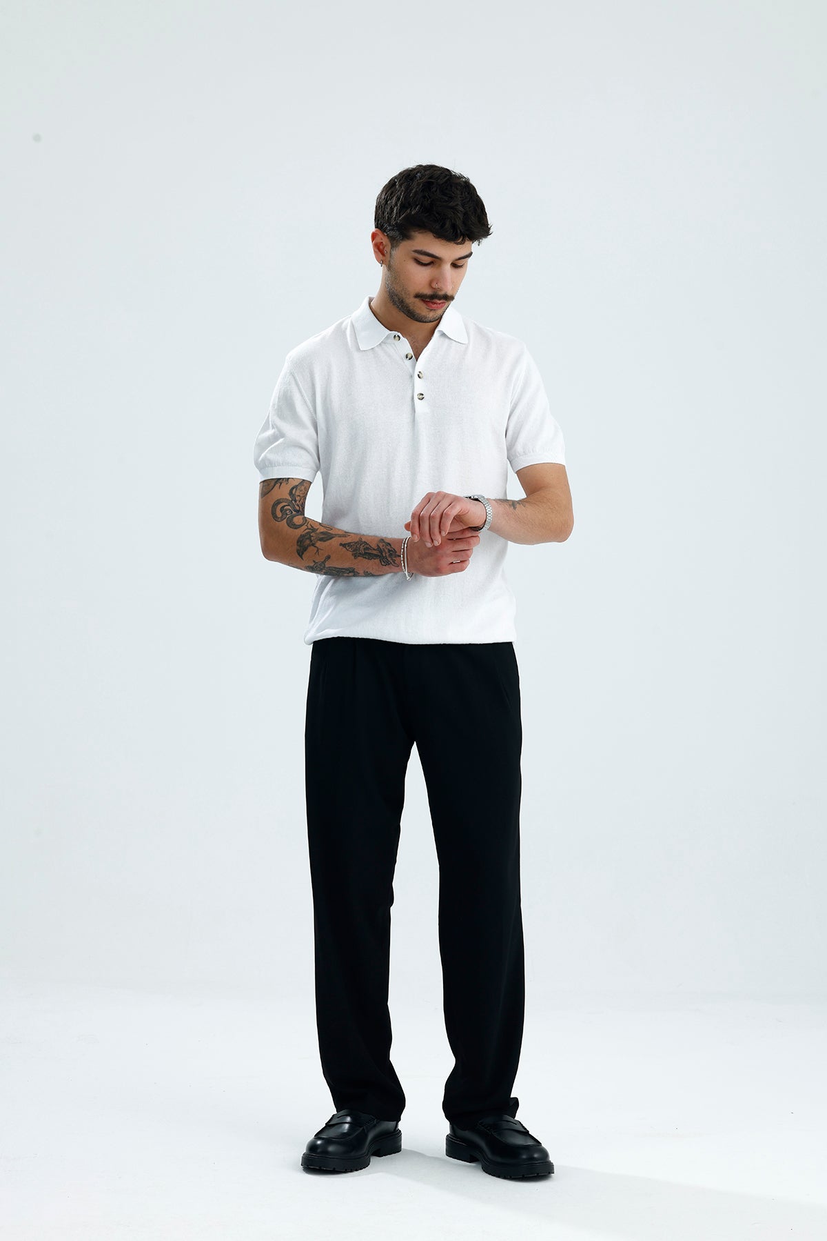 Relaxed Muscle Fit Polo Yaka Kısa Kollu Triko
