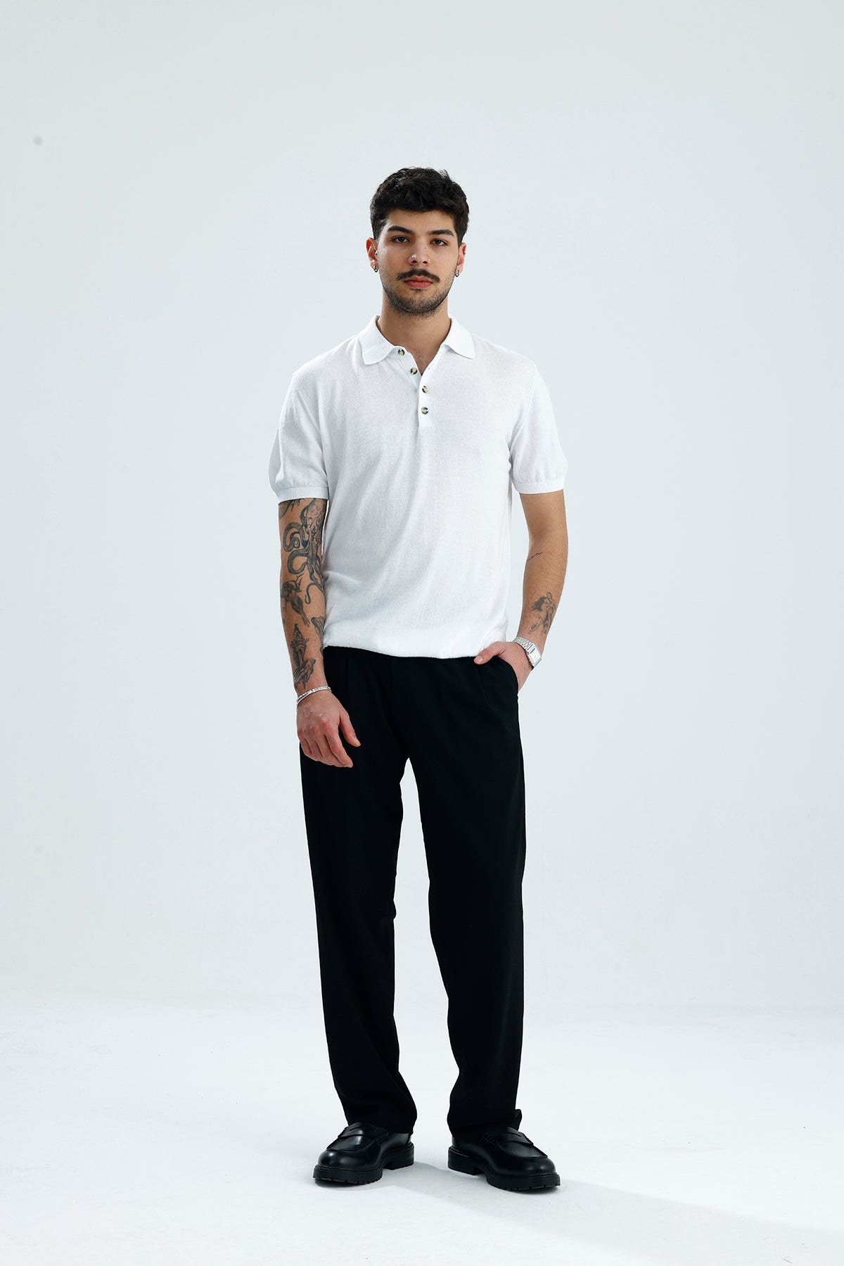 Relaxed Muscle Fit Polo Yaka Kısa Kollu Triko