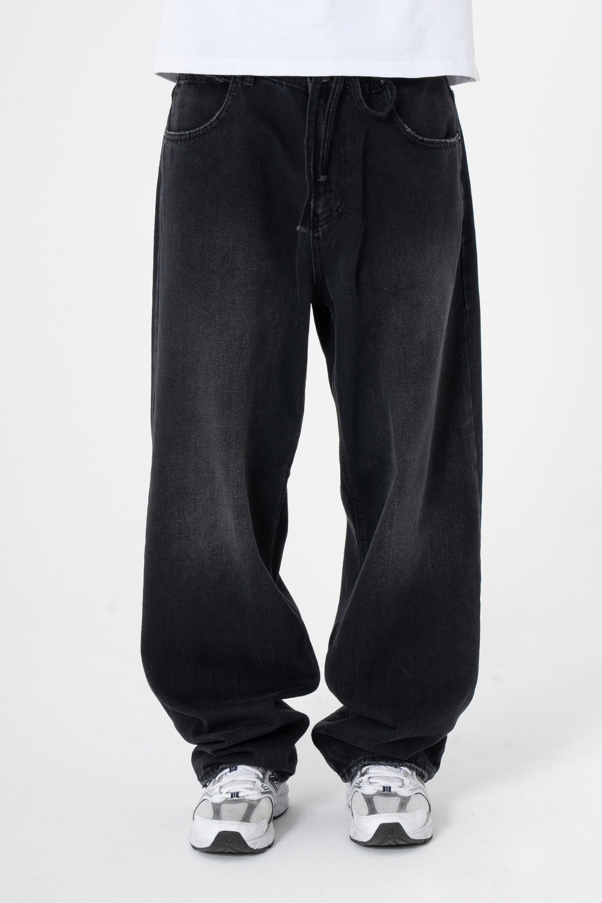Bağcıklı Yıkama Detay Premium Baggy Kot Pantolon