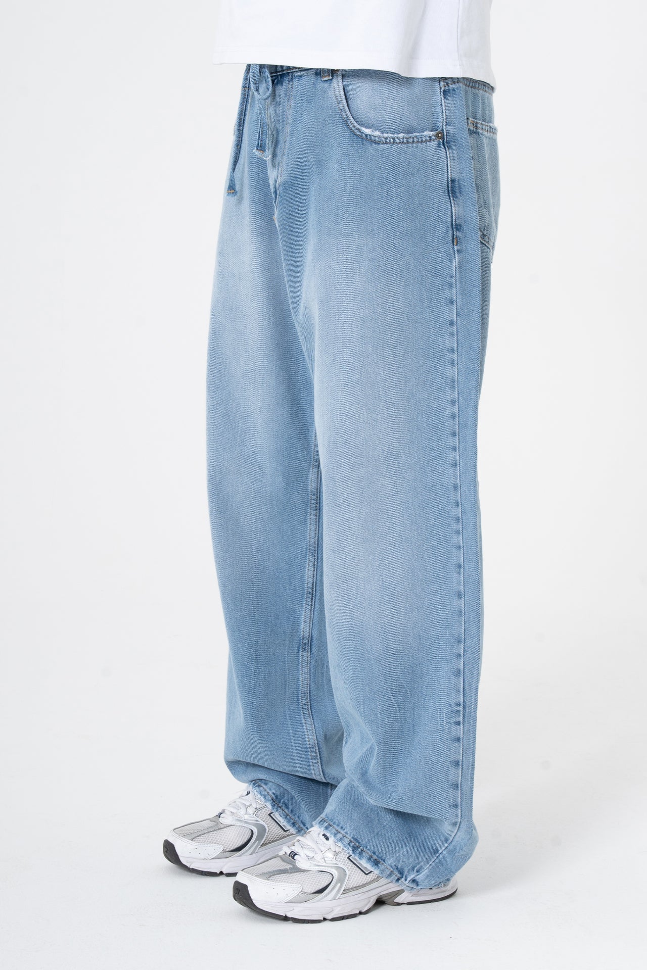 Bağcıklı Yıkama Detay Premium Baggy Kot Pantolon