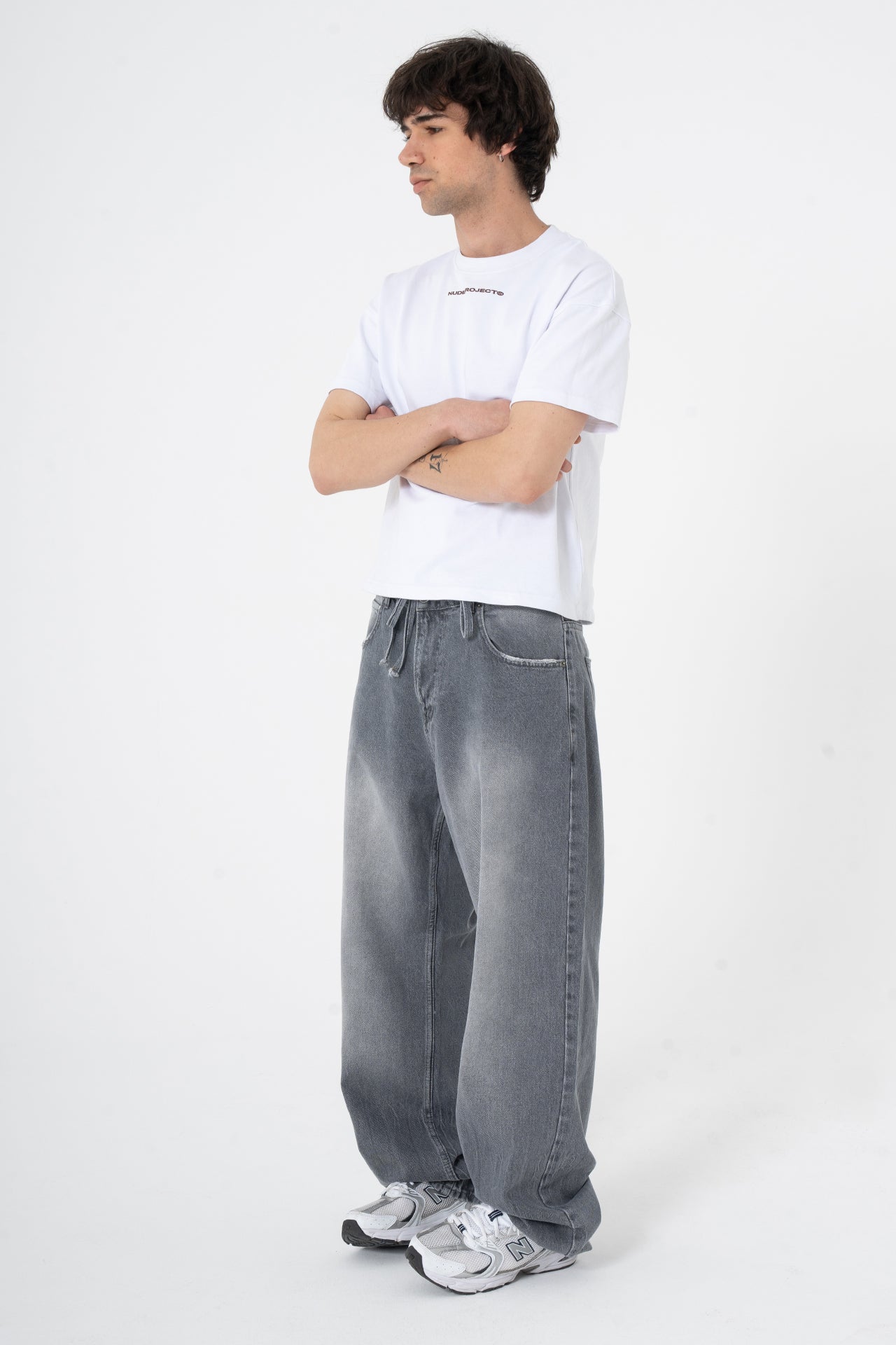 Bağcıklı Yıkama Detay Premium Baggy Kot Pantolon