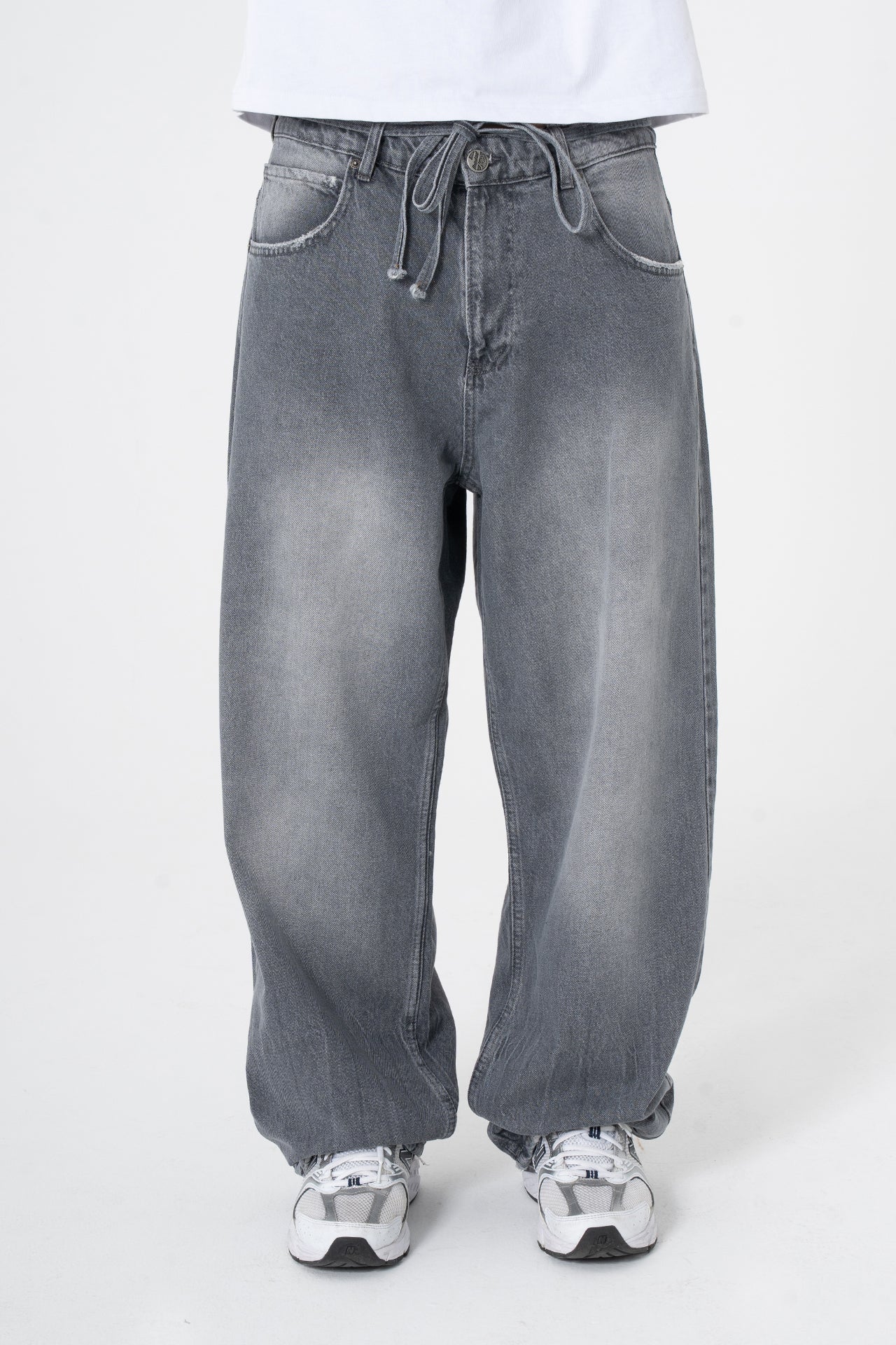 Bağcıklı Yıkama Detay Premium Baggy Kot Pantolon