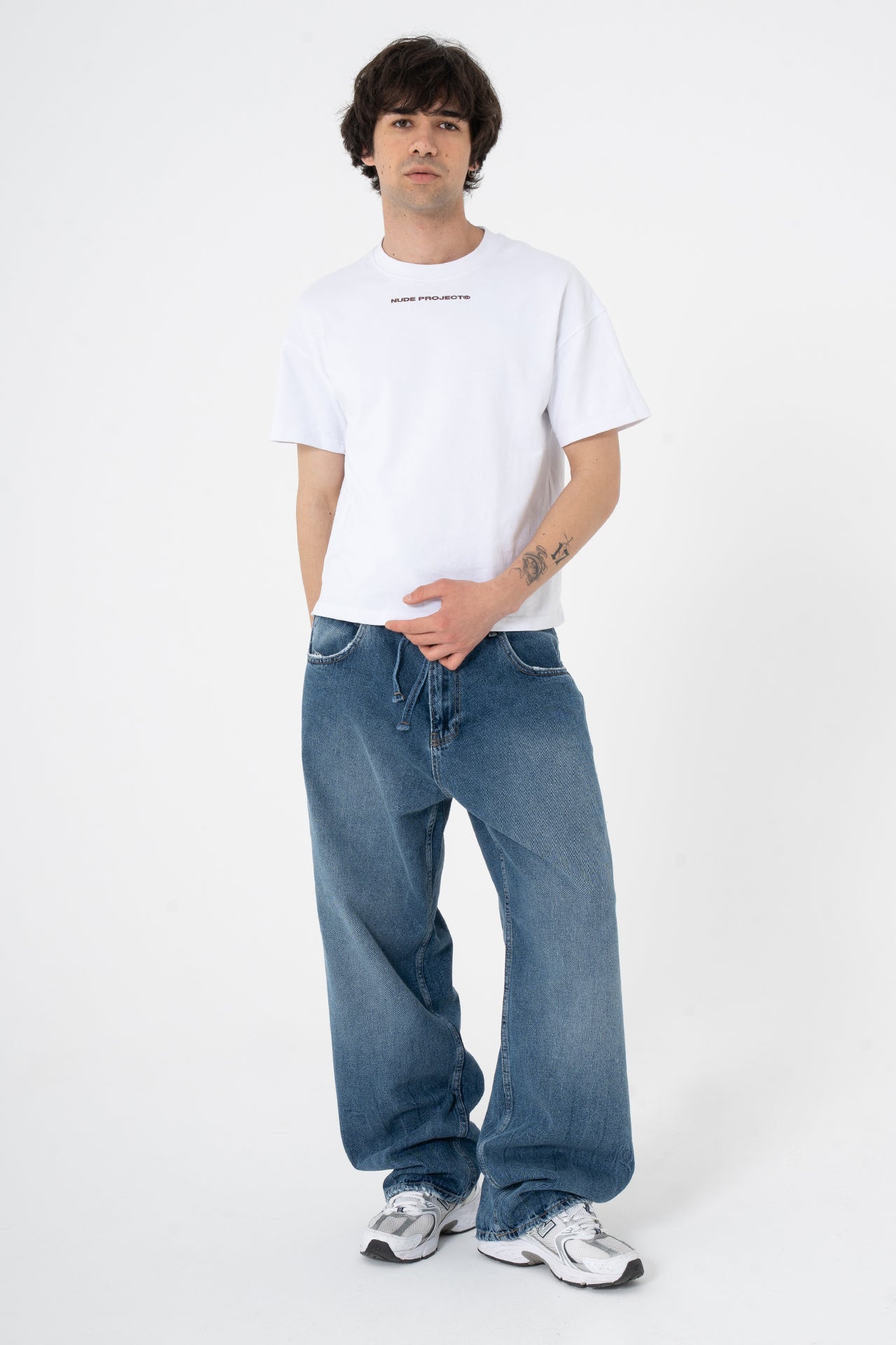 Bağcıklı Yıkama Detay Premium Baggy Kot Pantolon