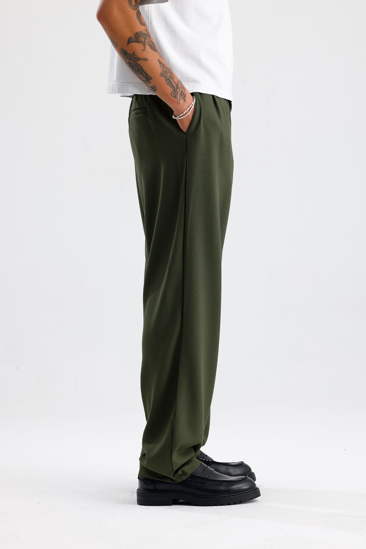 Baggy Fit Pileli Kumaş Pantolon