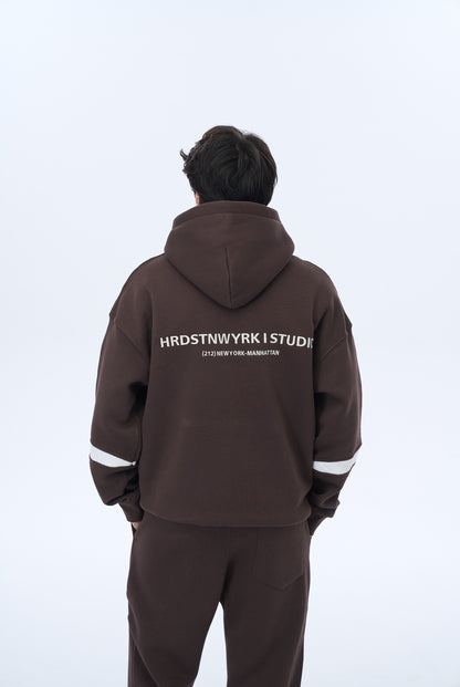 Parça Detay Paça Lastikli Eşofman Takım - Kahverengi