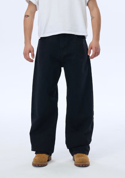 ATE STUDIOS Düz Siyah Baggy Kot Pantolon