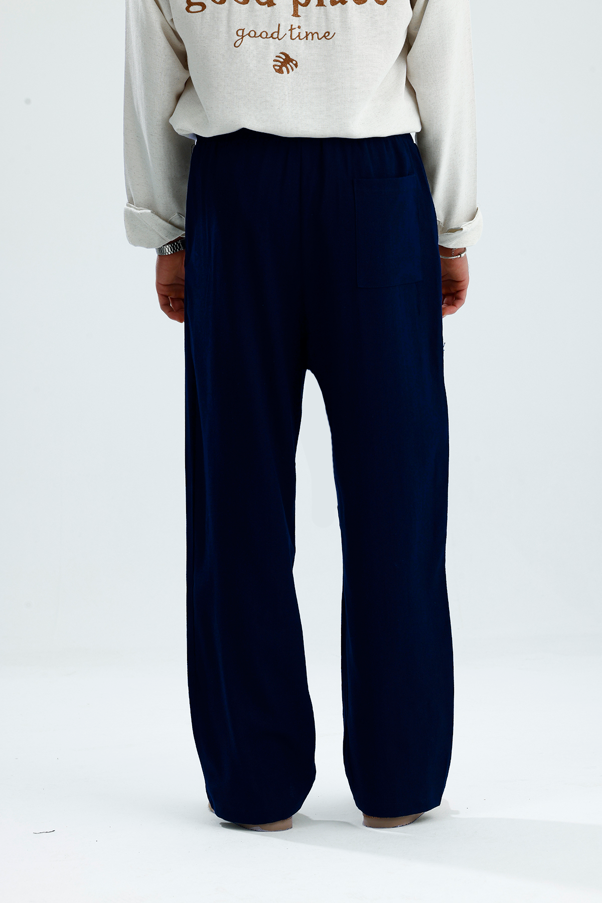 Pamuklu Keten Relaxed Fit Pantolon