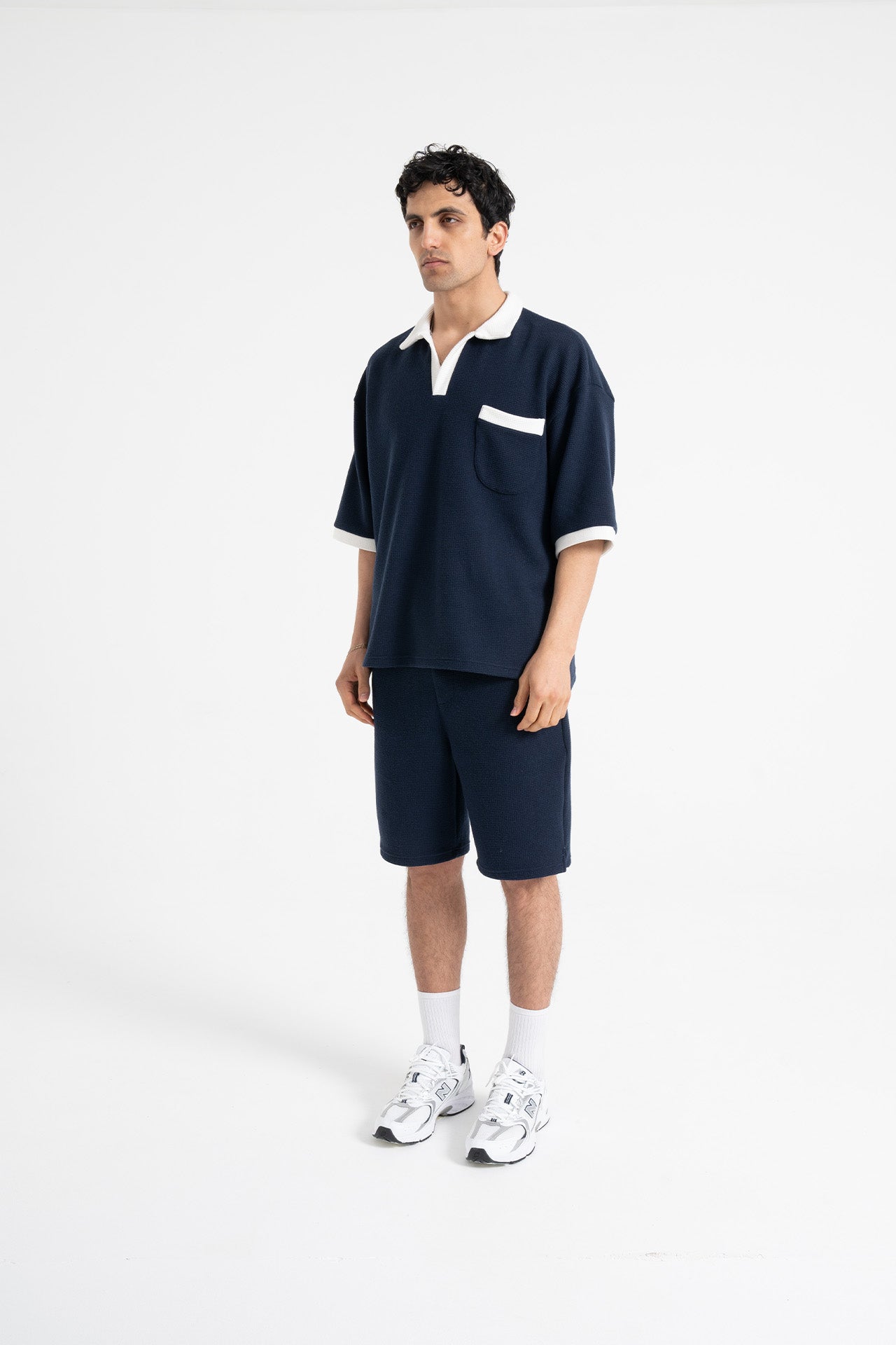 Gofre Detay Polo Yaka Tişört-Şort Premium Takım